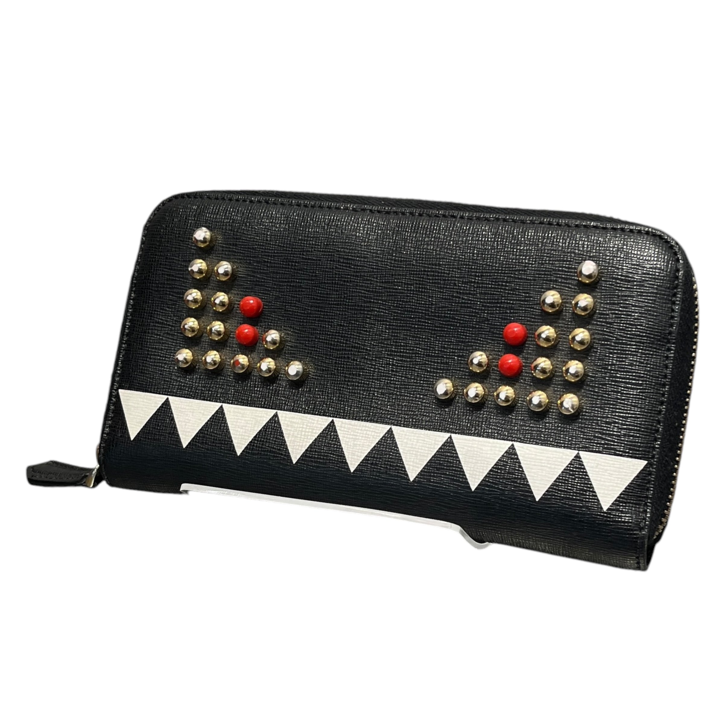 FENDI/Long Wallet/Leather/BLK/Monster Eyes Zip Wallet view 1
