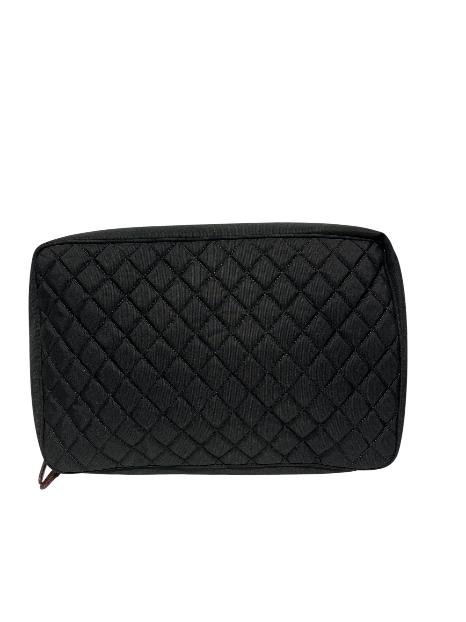 CHANEL/Briefcase/Cotton/BLK/quilted laptop case view 2