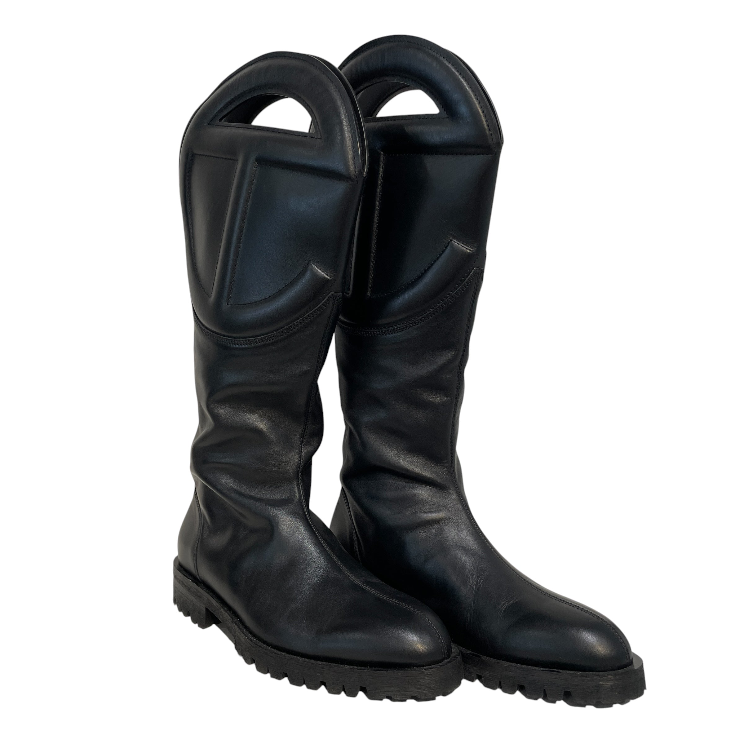 Telfar/Boots/EU 43/Leather/BLK/Telfar Logo Cut-out Handle view 1