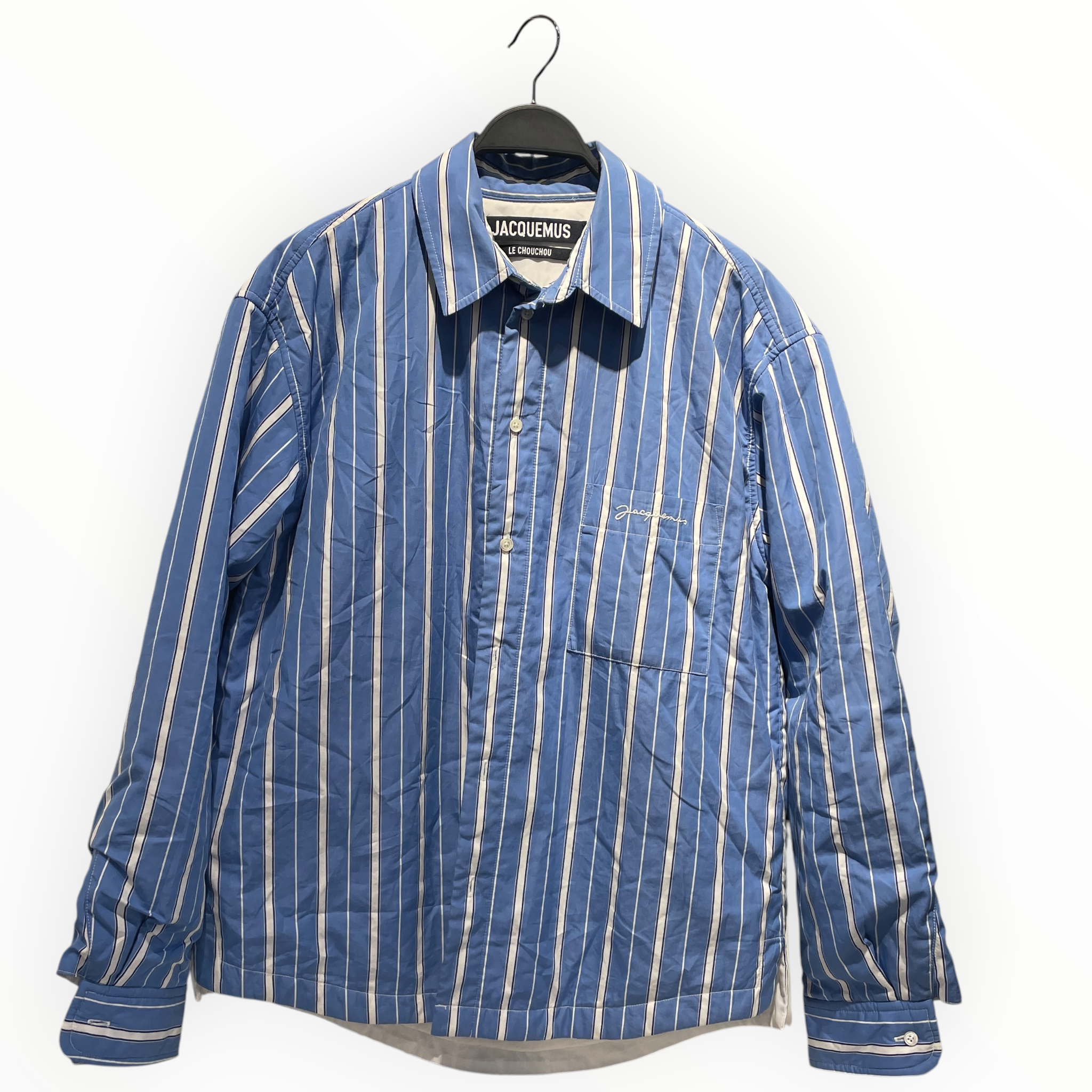 JACQUEMUS/LS Shirt/48/Cotton/BLU/Stripe/LA CHEMISE SHIRT JACKET view 1