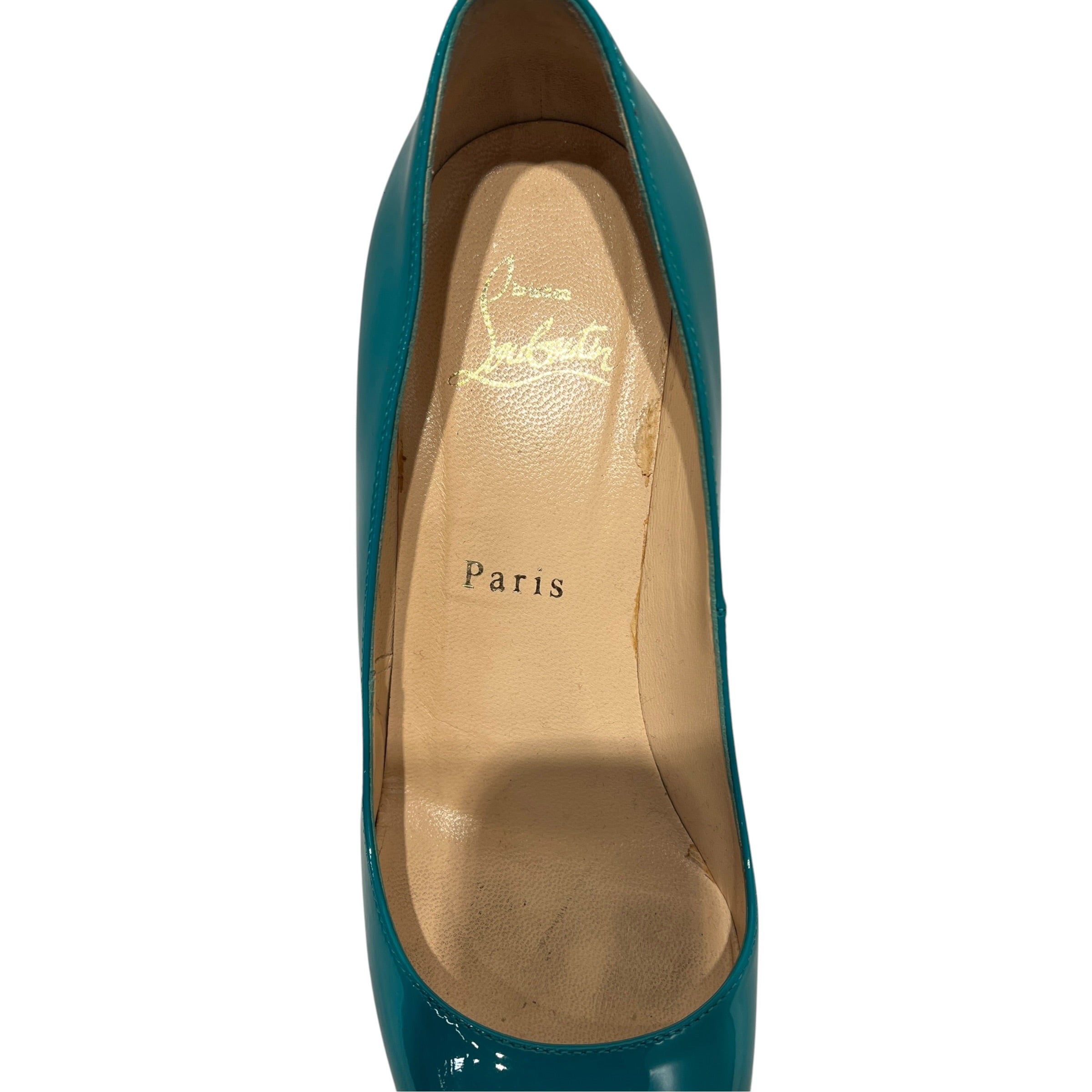 Christian Louboutin/Heels/EU 36/Leather/BLU/U-Tip/130mm Biana Green/Blue Pumps view 3