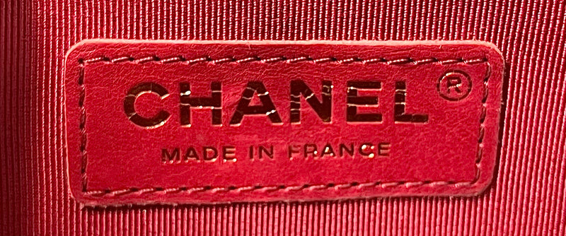 CHANEL/Hand Bag/Leather/RED/CHEVRON 30383448