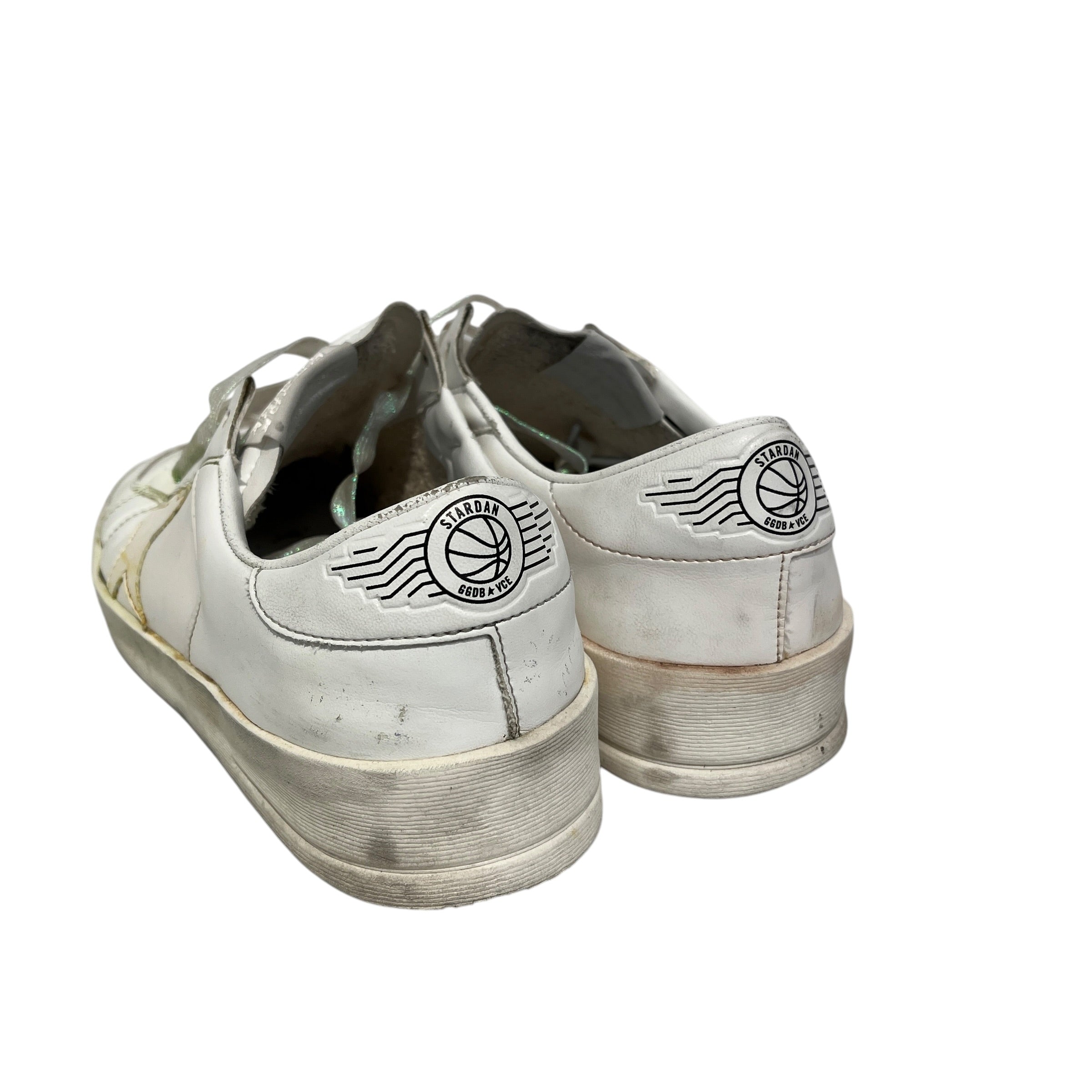 GOLDEN GOOSE/Low-Sneakers/US 8/Cotton/WHT/stardan iradecent laces view 2