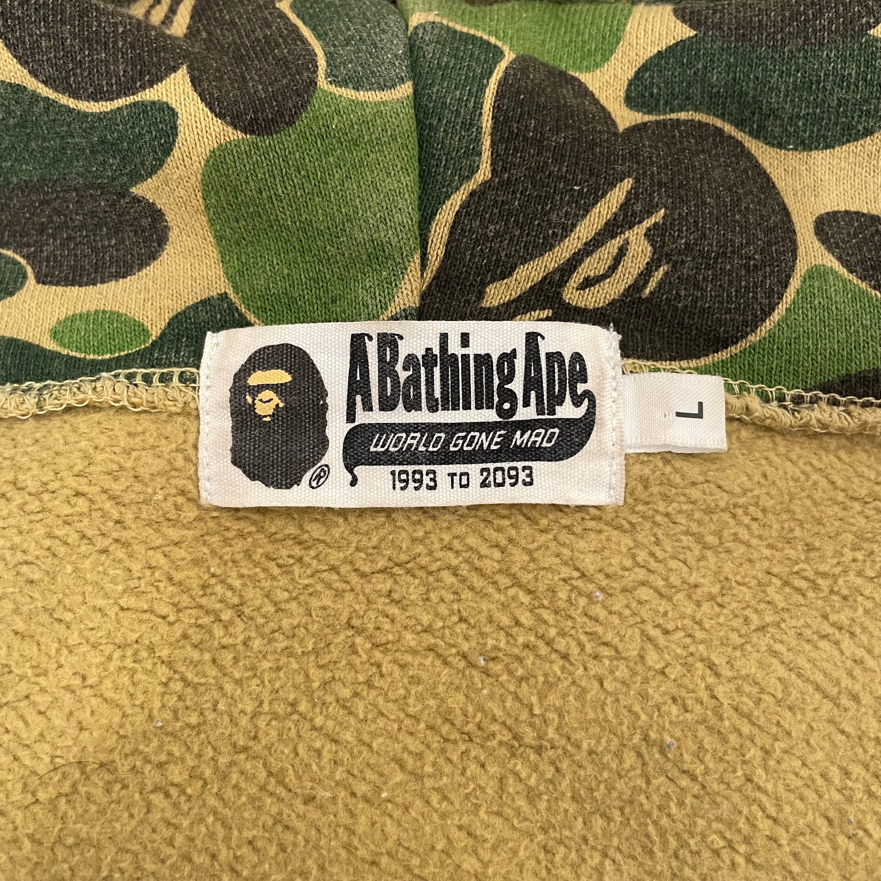 A BATHING APE/Zip Up Hoodie/L/Camouflage/Cotton/GRN/green camo view 4