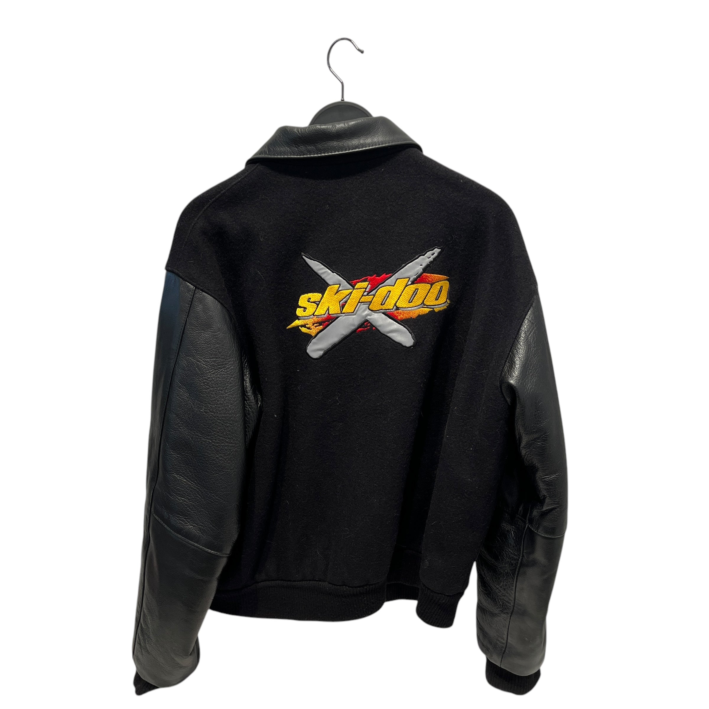 Vintage/Jacket/L/Wool/BLK/patch letterman style skidoo x view 2