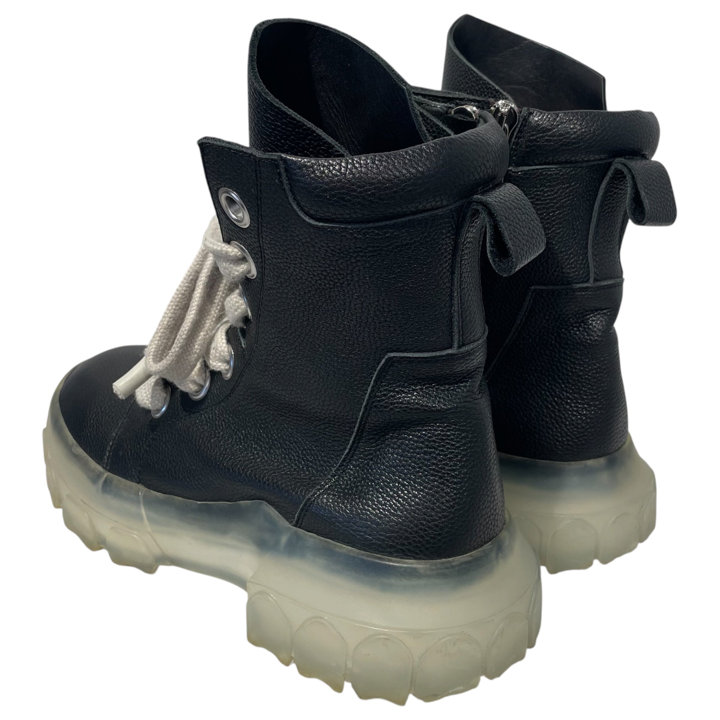 Rick Owens/Lace Up Boots/EU 43/Leather/BLK/bozo tractor leather boot view 2