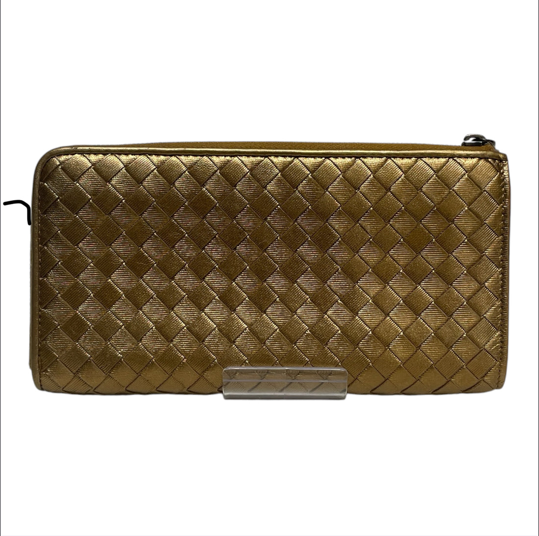 BOTTEGA VENETA/Long Wallet/Plaid/Leather/GLD/L's/zipper view 2