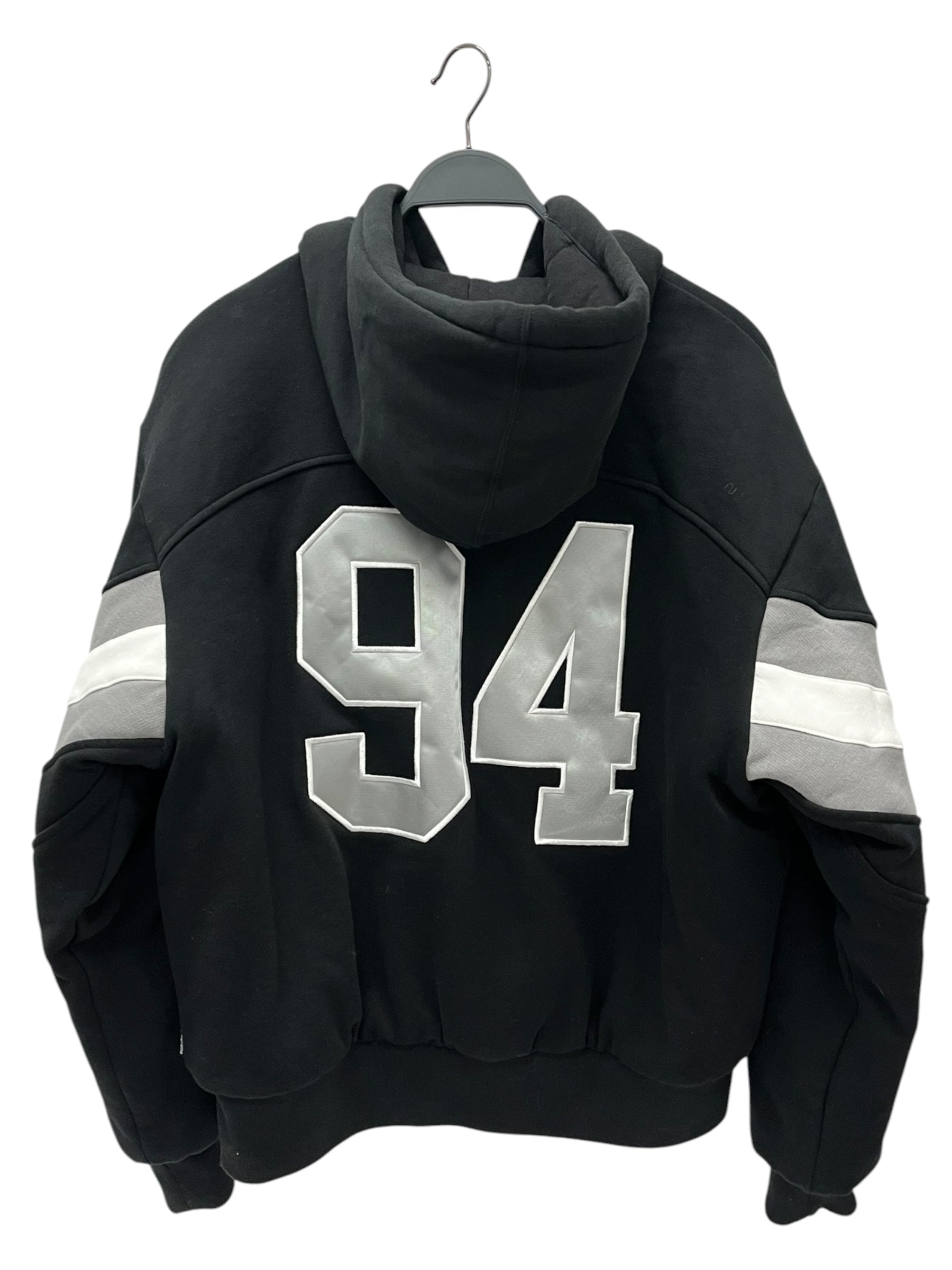 Supreme/Zip Up Hoodie/M/Stripe/Cotton/BLK/Filled up reflective view 2