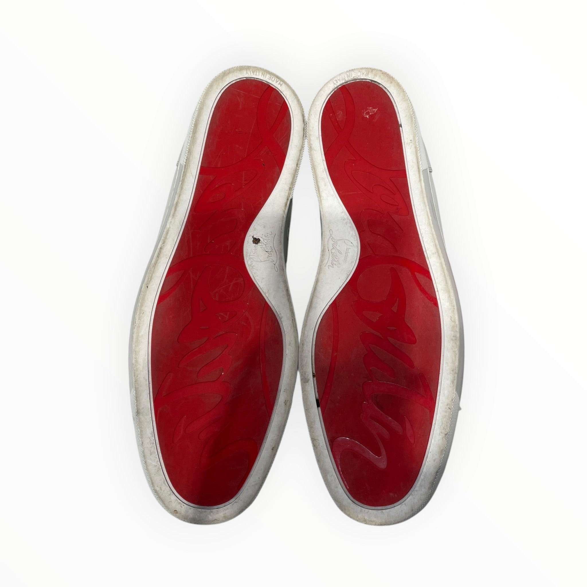Christian Louboutin/Low-Sneakers/EU 46/Leather/WHT/Studded toe view 3