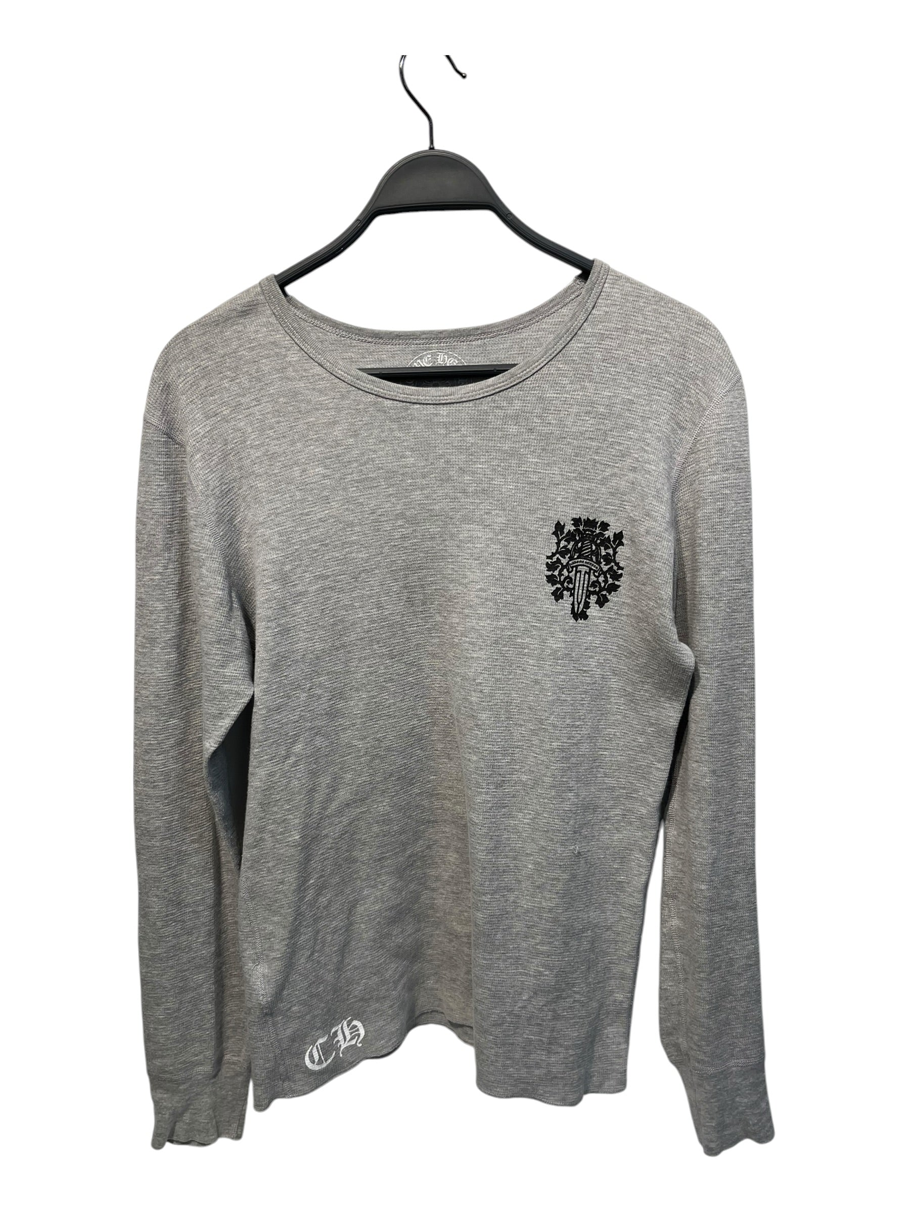 CHROME HEARTS/LS T-Shirt/L/Cotton/GRY/Graphic/ view 1