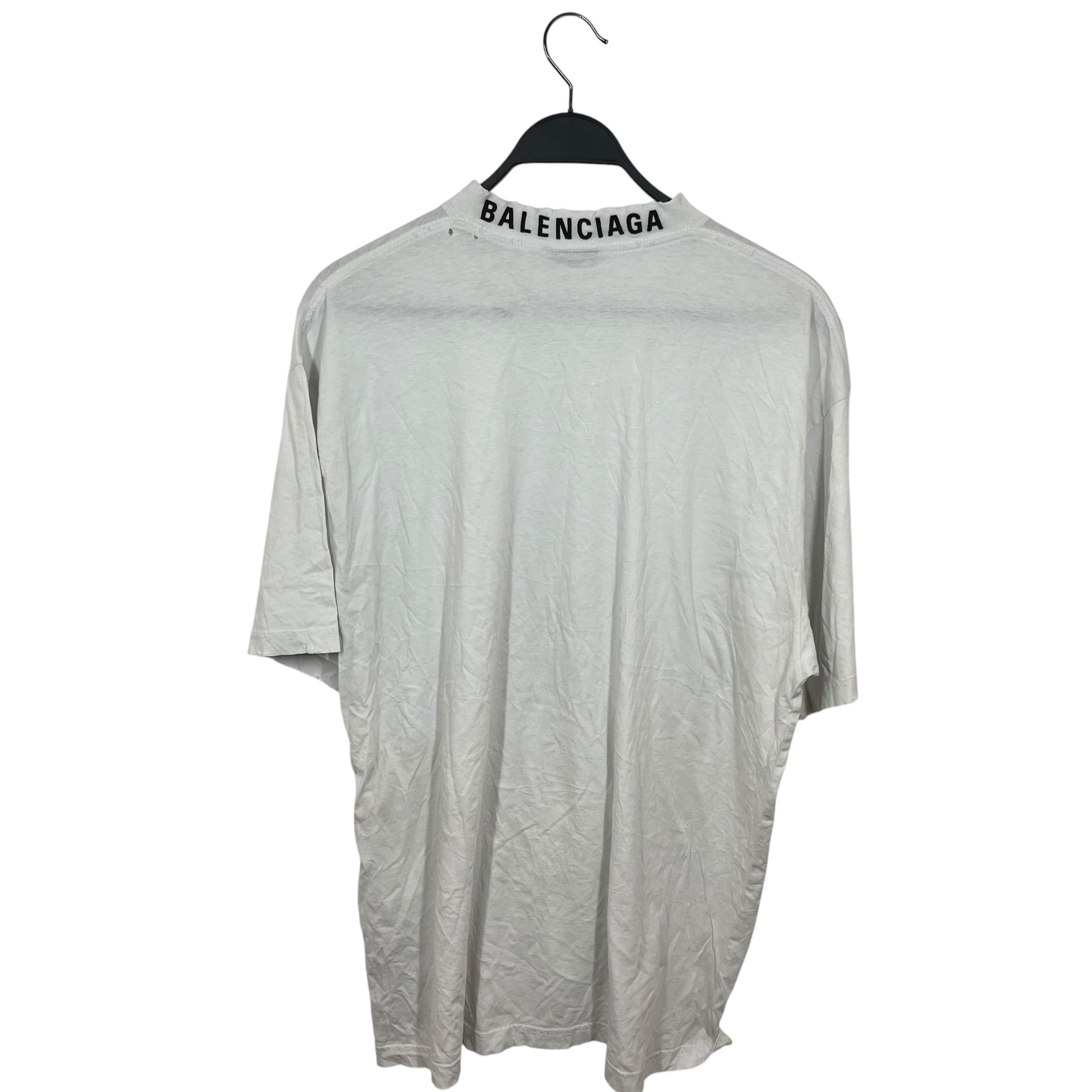 BALENCIAGA/T-Shirt/XS/Cotton/WHT/Collar embroidered view 2