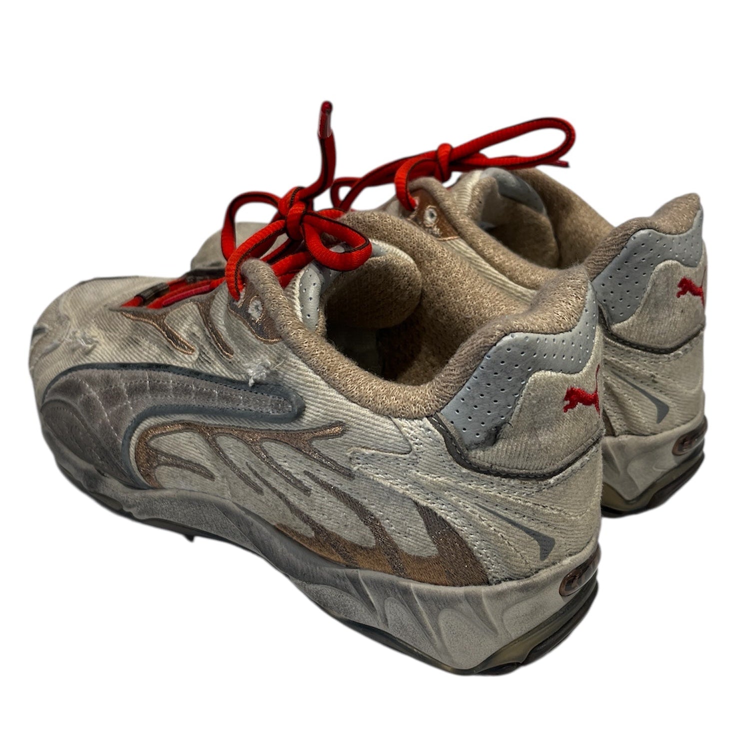 PUMA/Low-Sneakers/US 5/Cotton/BEG/AWGEDISTRESSED view 2