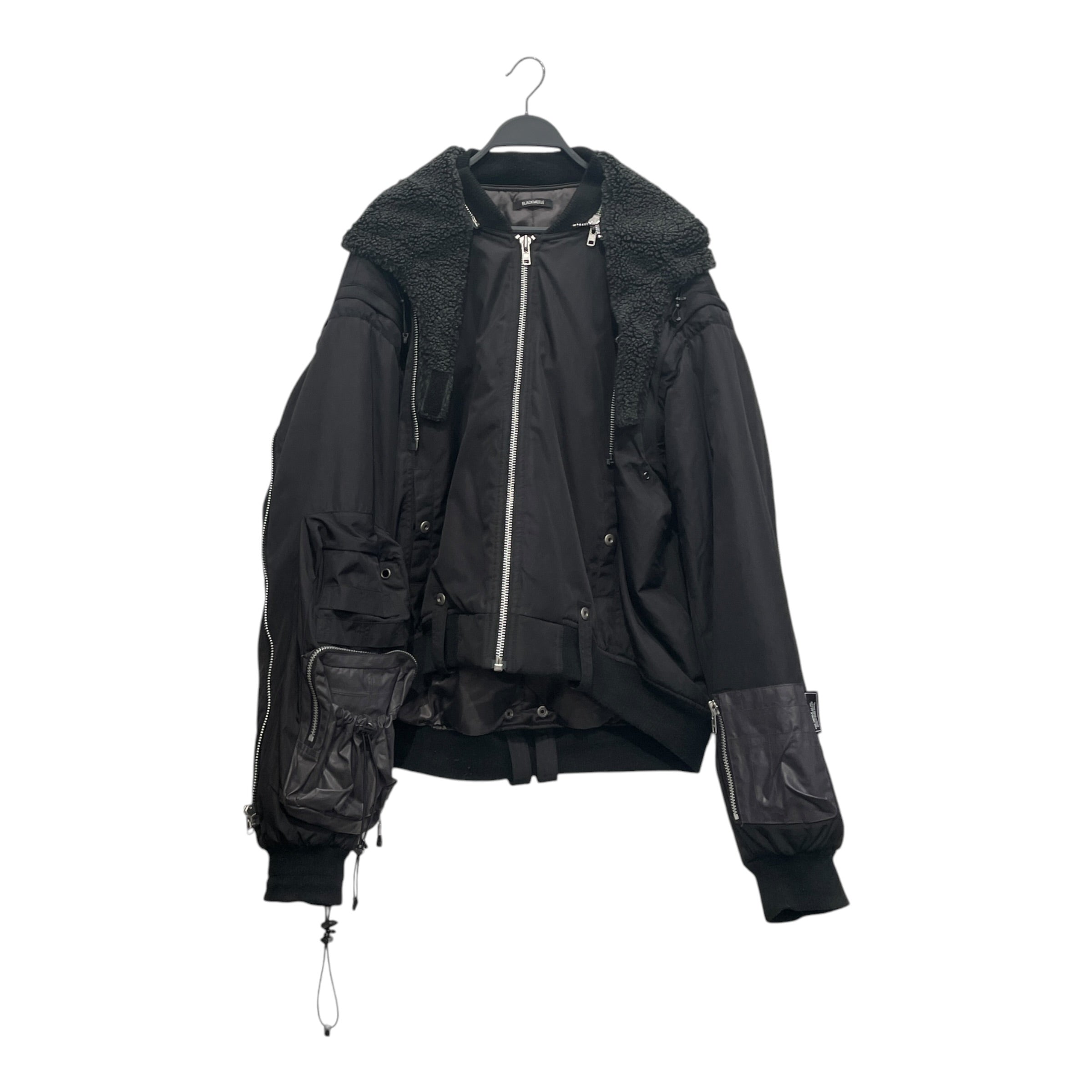 BLACK MERLE/Puffer Jkt/L/Nylon/BLK/BM UTILITY CARGO ZIPPER JKT view 1
