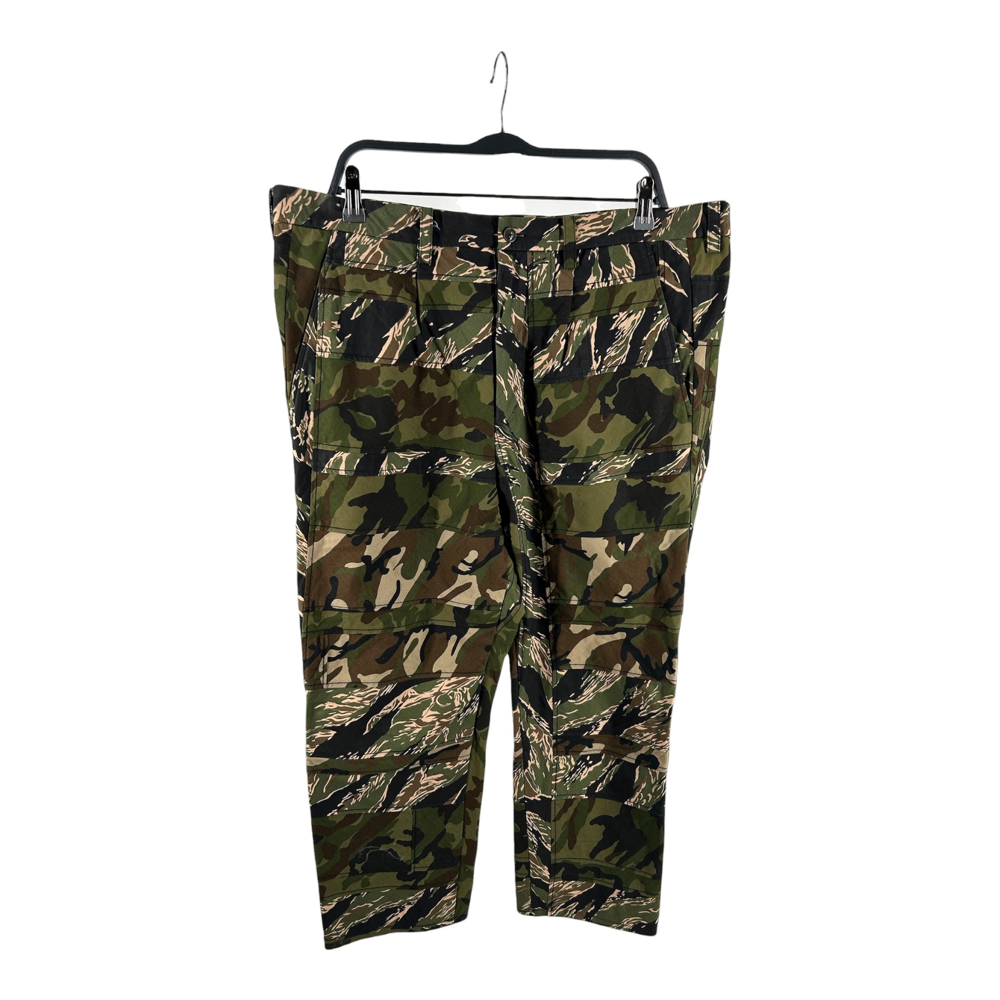 YOHJI YAMAMOTO/Straight Pants/S/Cotton/GRN/Camo Double Cargo view 1