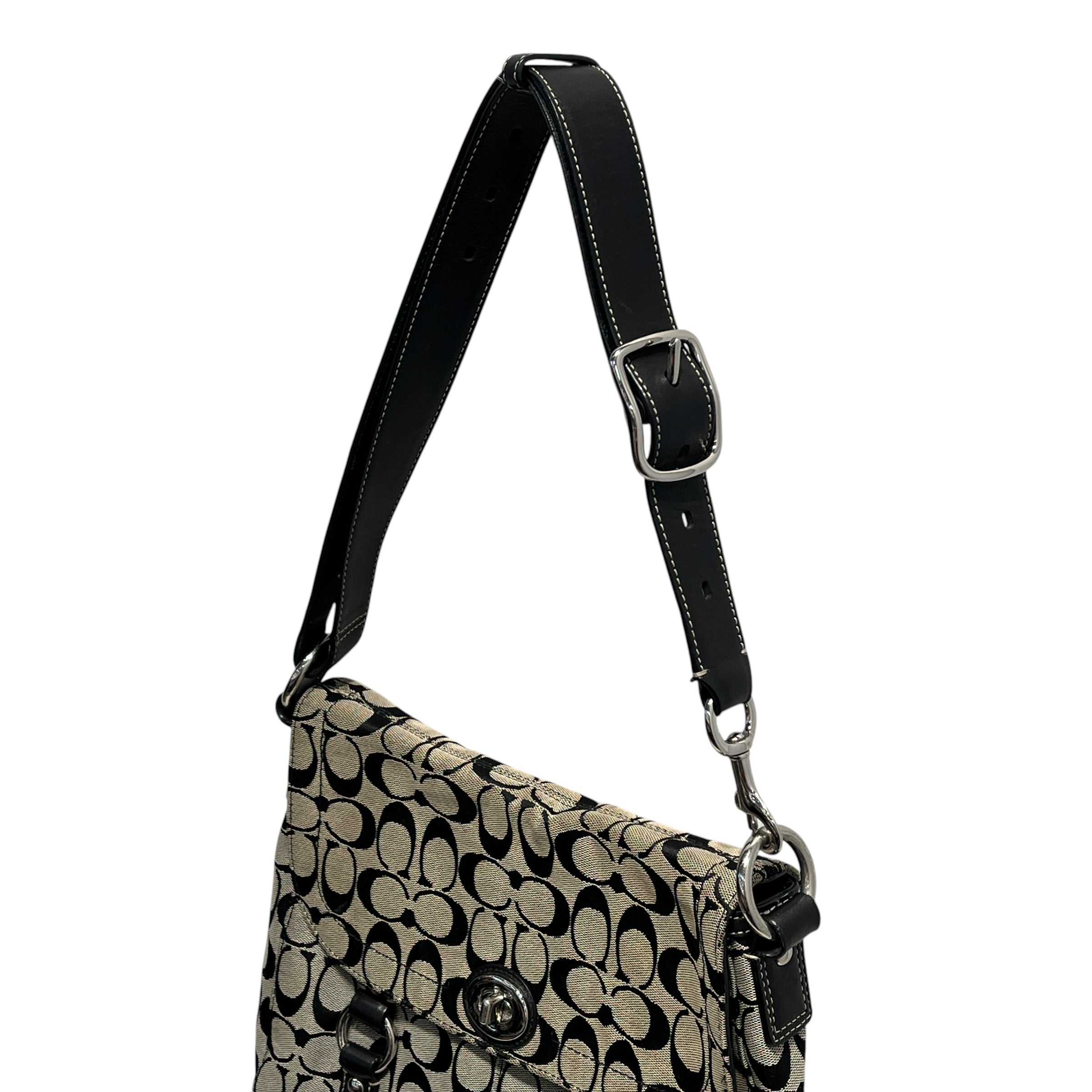 COACH/Hand Bag/All Over Print/Leather/BLK/signature chelsea messenger view 23