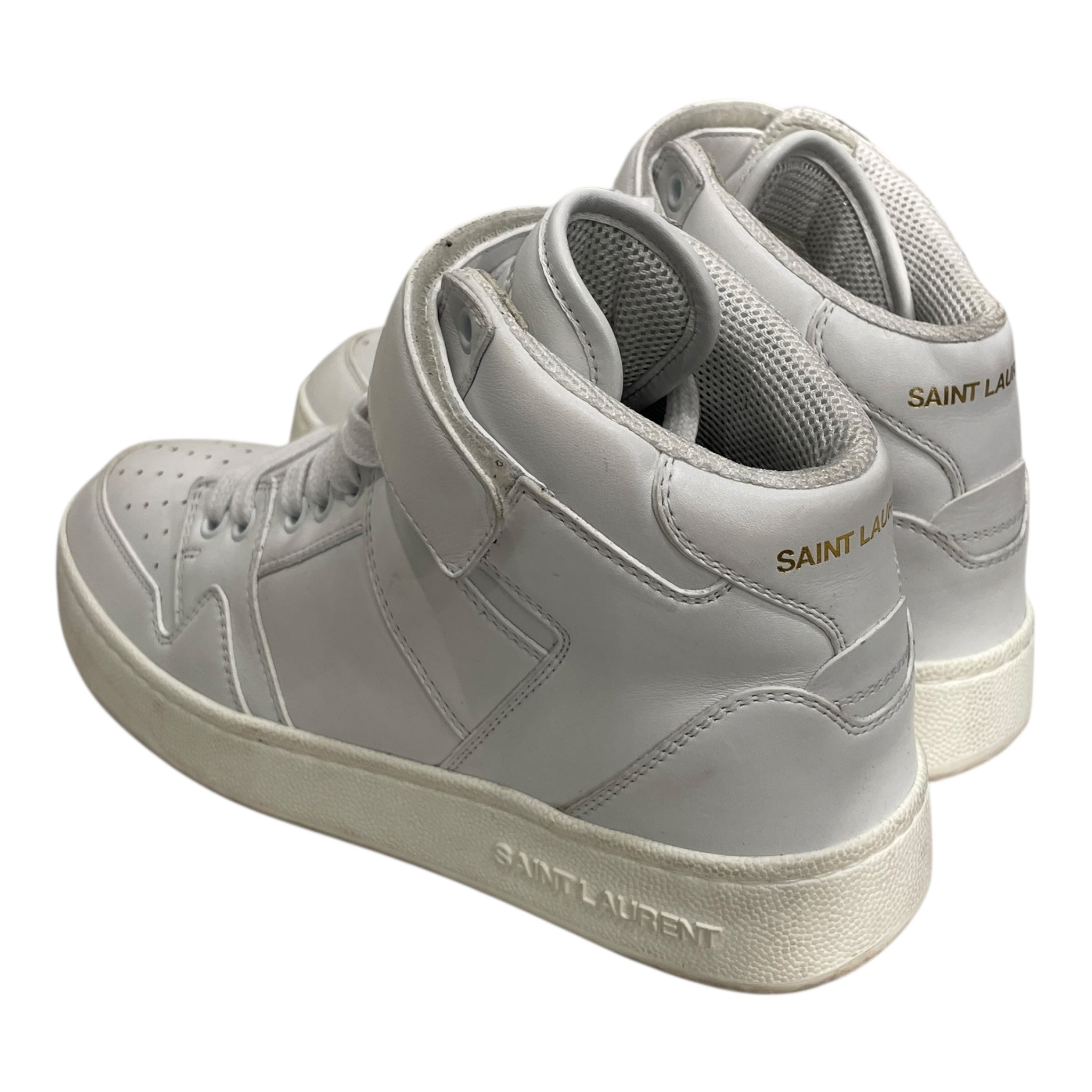 SAINT LAURENT/Hi-Sneakers/EU 38.5/Leather/WHT/STRAP SNEAKER view 2