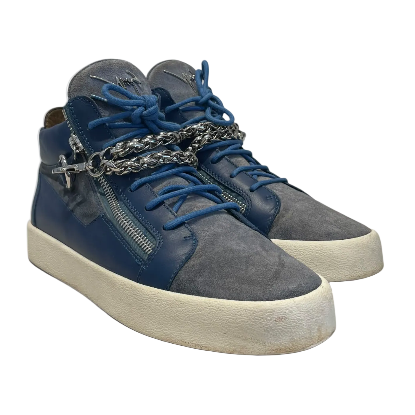 Giuseppe Zanotti/Hi-Sneakers/EU 45/Suede/BLU/Chain Trim Royce Hi-Tops view 1