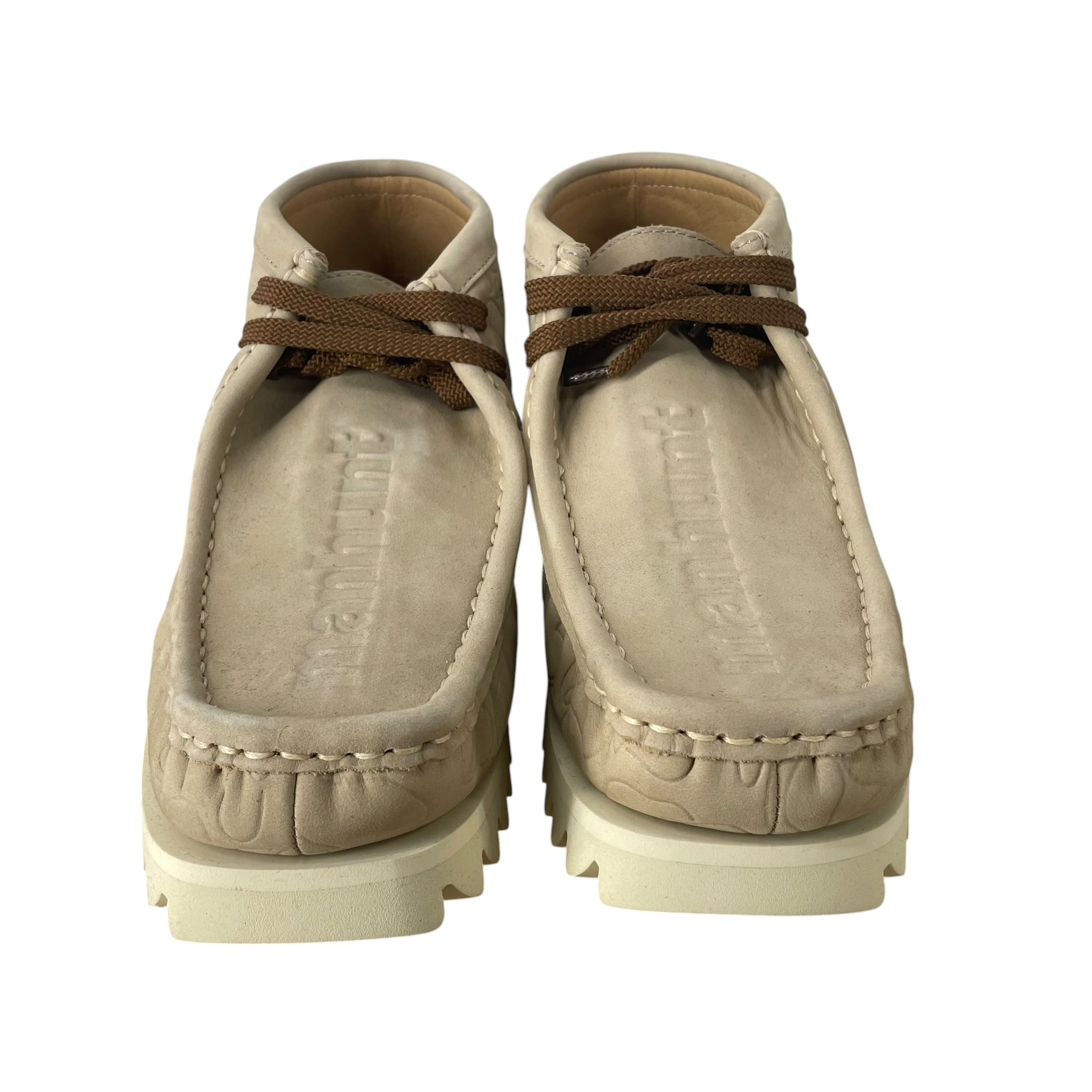 A BATHING APE/Hi-Sneakers/US 9.5/Leather/BEG/MANHUNT EMBOSSED WAVY view 3