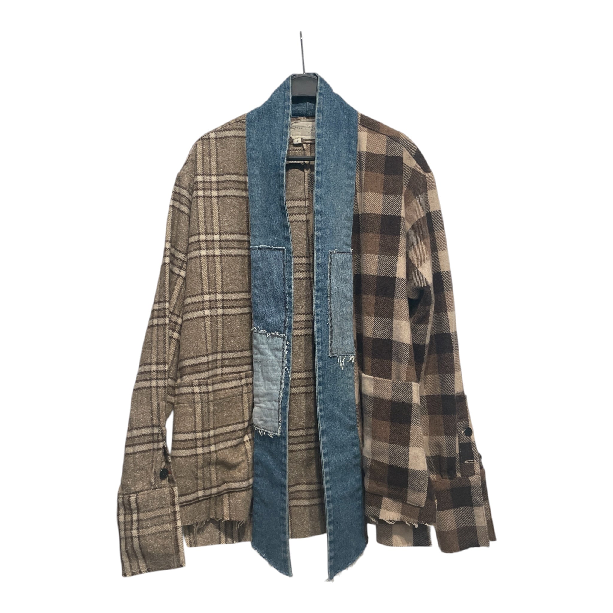 GREG LAUREN/Flannel Shirt/S/Cotton/BRW/Plaid/ view 1