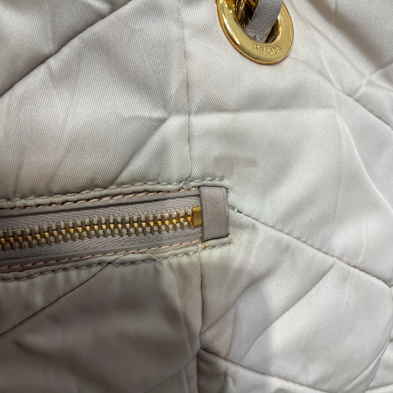 PRADA/Hand Bag/Nylon/WHT/Re Nylon Shoulder Bag