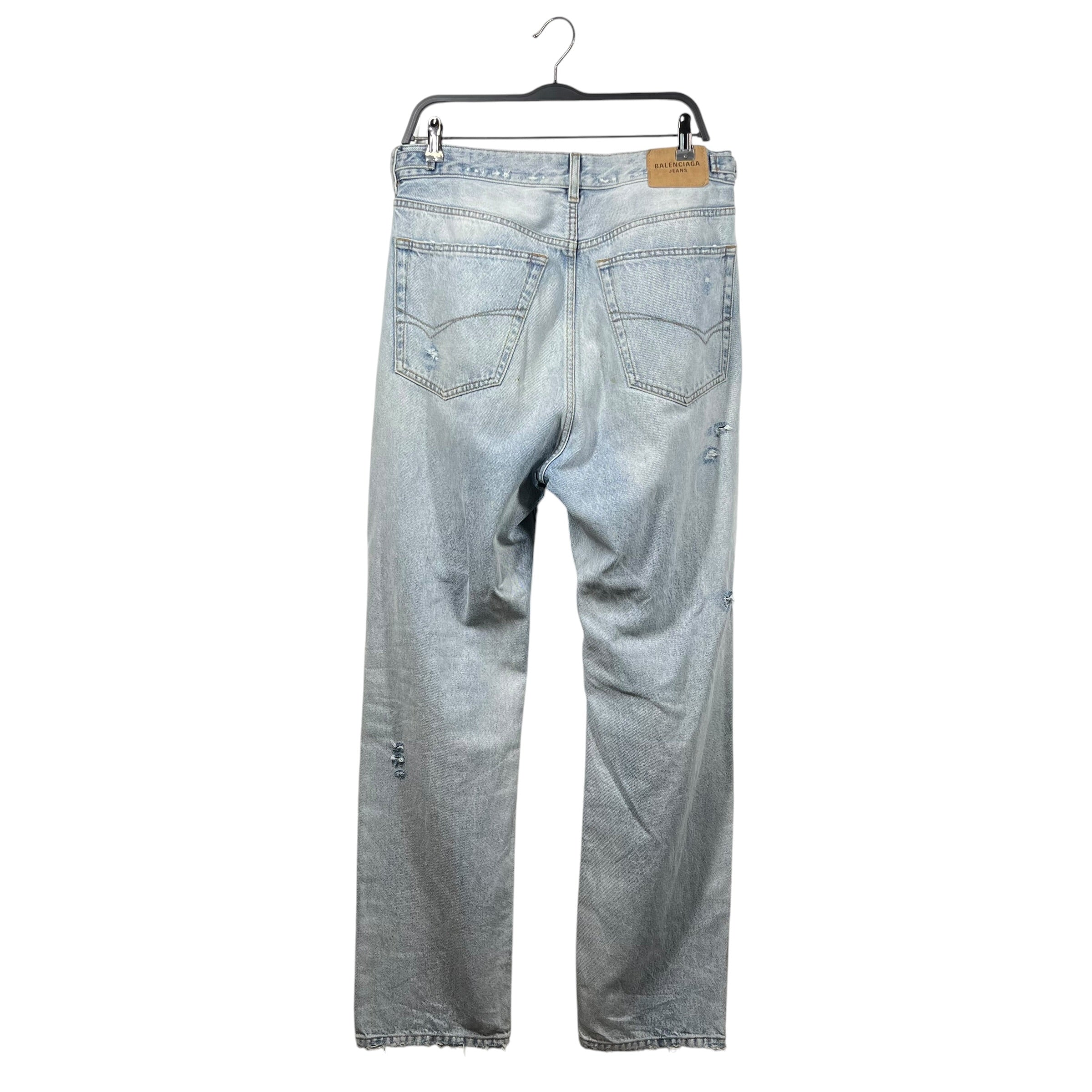 BALENCIAGA/Straight Pants/XS/Denim/BLU/distressed light wash view 2