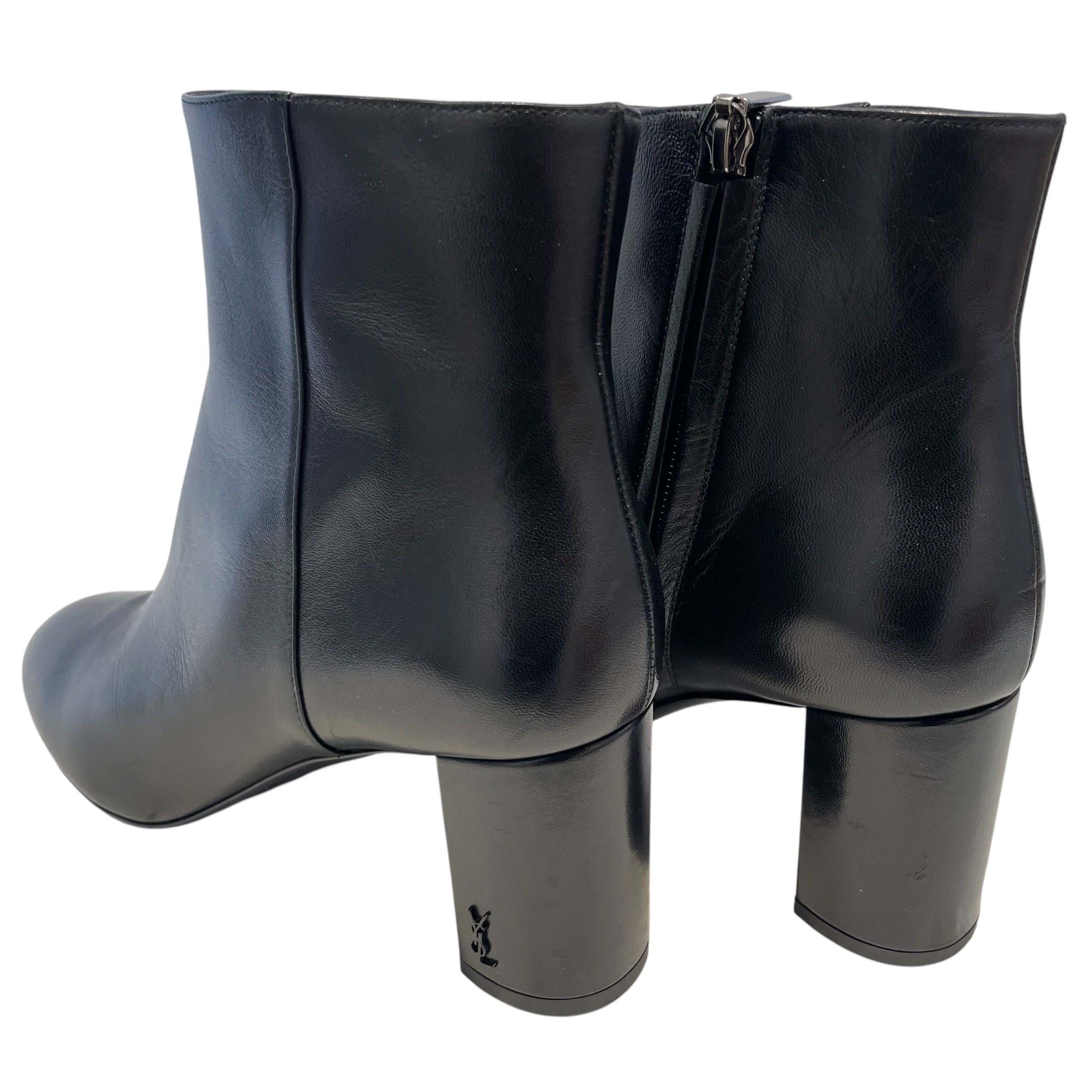 SAINT LAURENT/Heels/EU 40/Nylon/BLK/ysl boot heel view 2