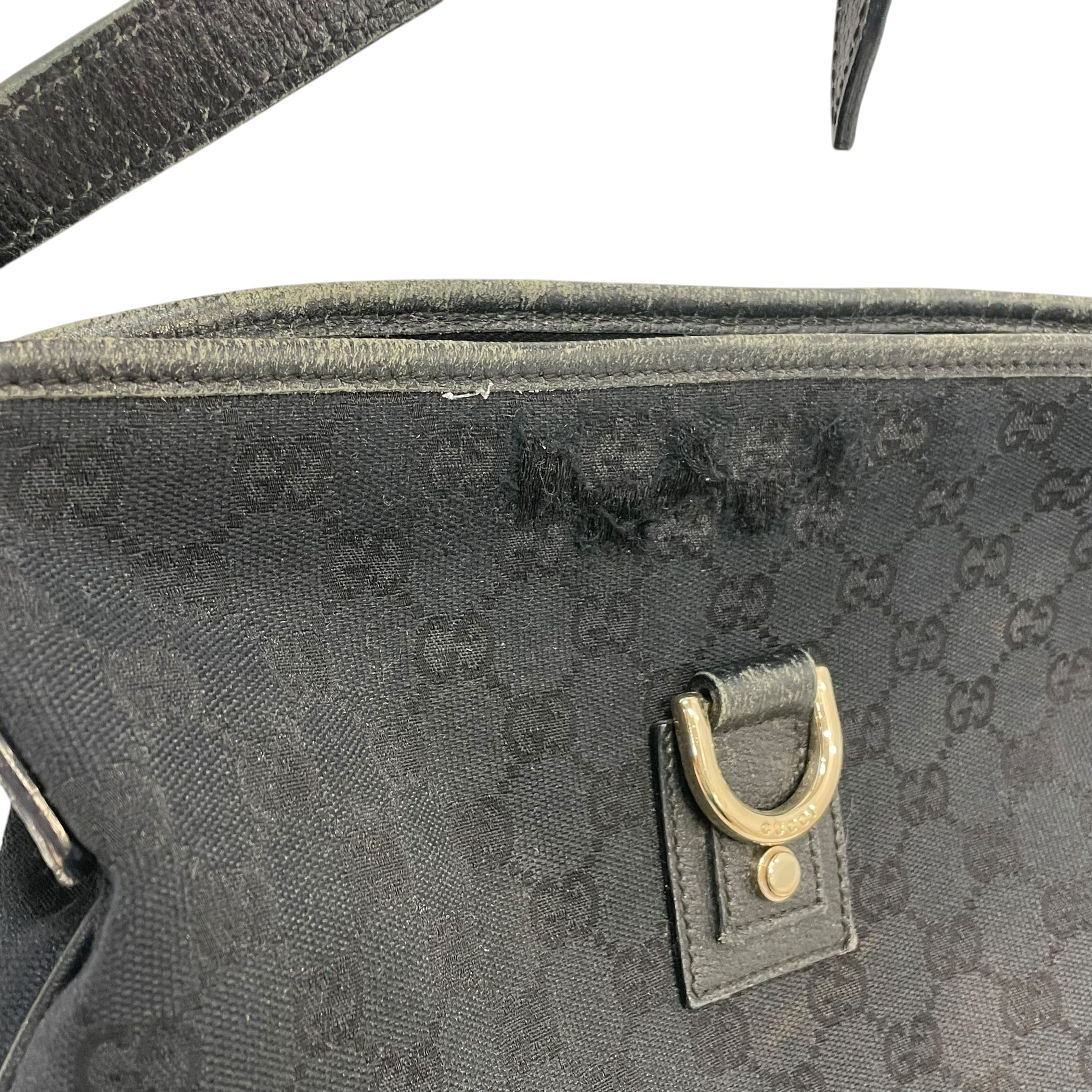 GUCCI/Cross Body Bag/Monogram/Cotton/BLK/abbey GG vintage view 6