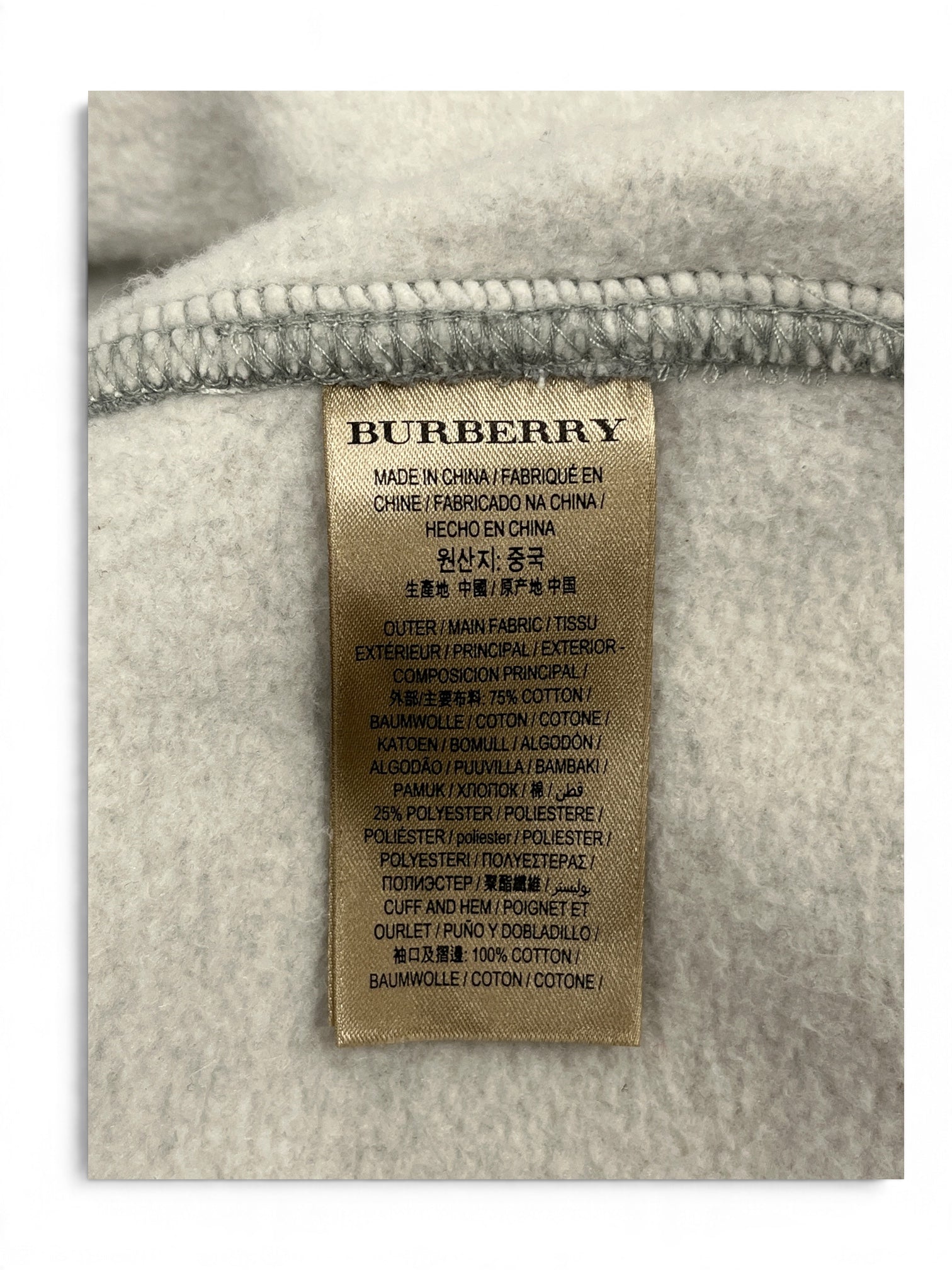 BURBERRY/Sweatshirt/XL/Cotton/GRY/WHITE LOGO EMBROIDERY view 4