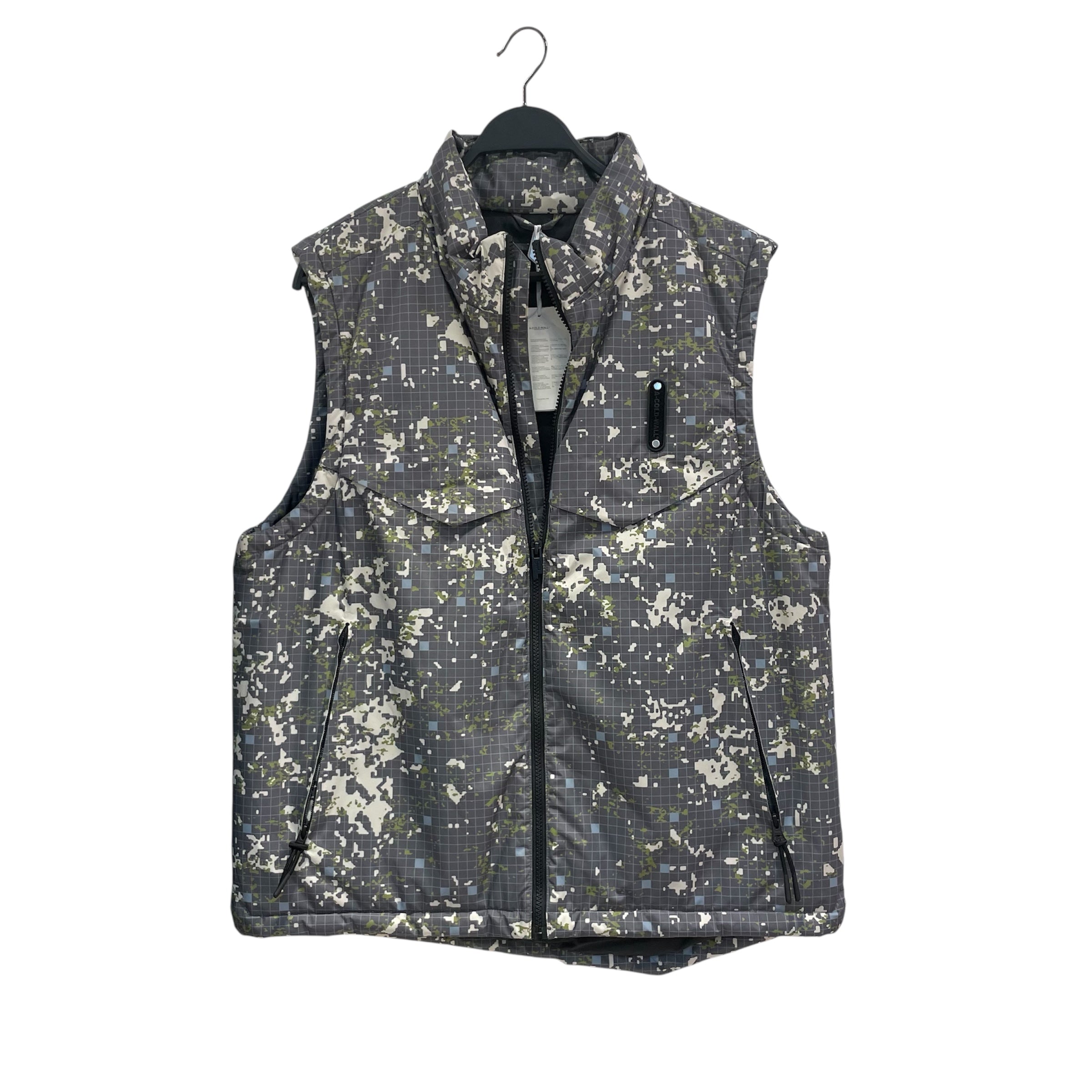 A-COLD-WALL/Puffer Vest/XL/Stripe/Nylon/GRN/green climate vest view 1
