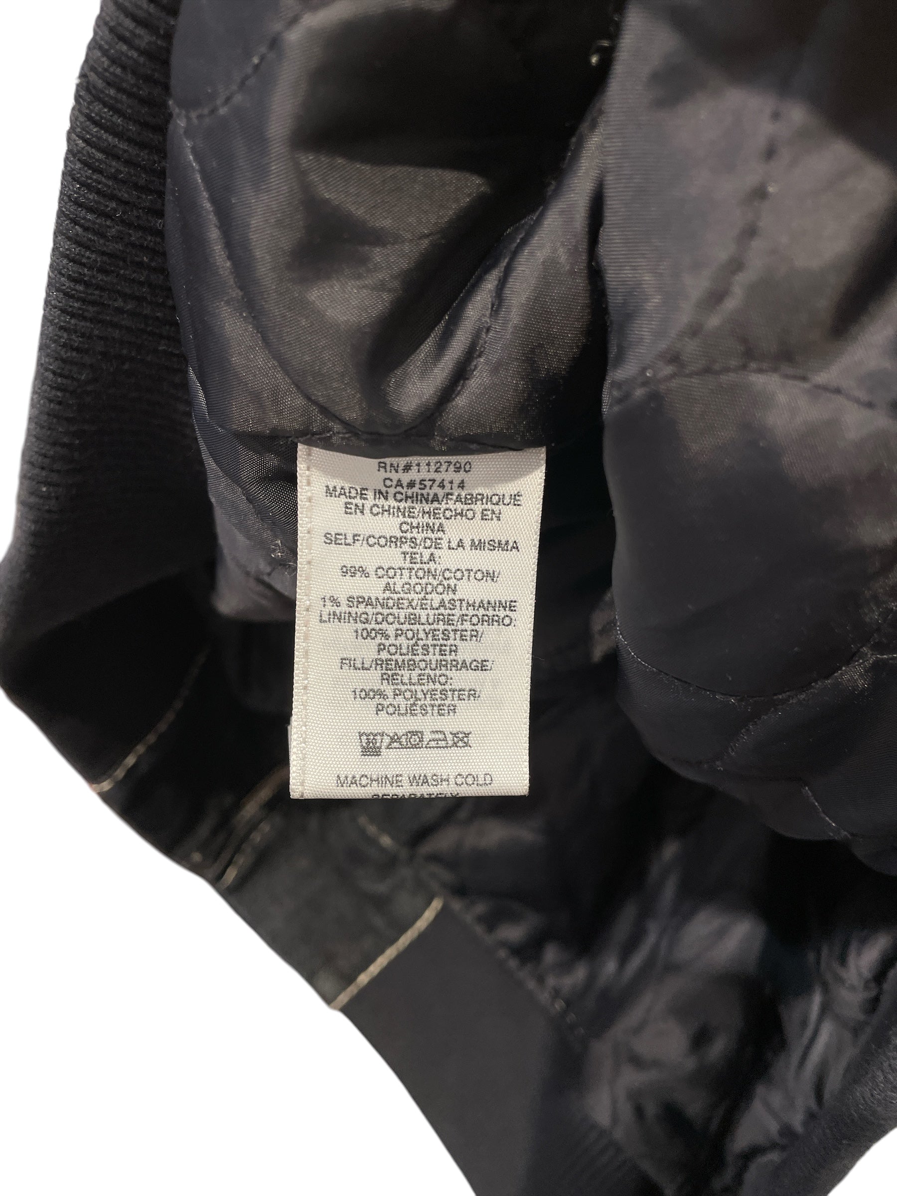 TRUE RELIGION/Jacket/XL/Cotton/NVY/wht stitch quilted lined view 4