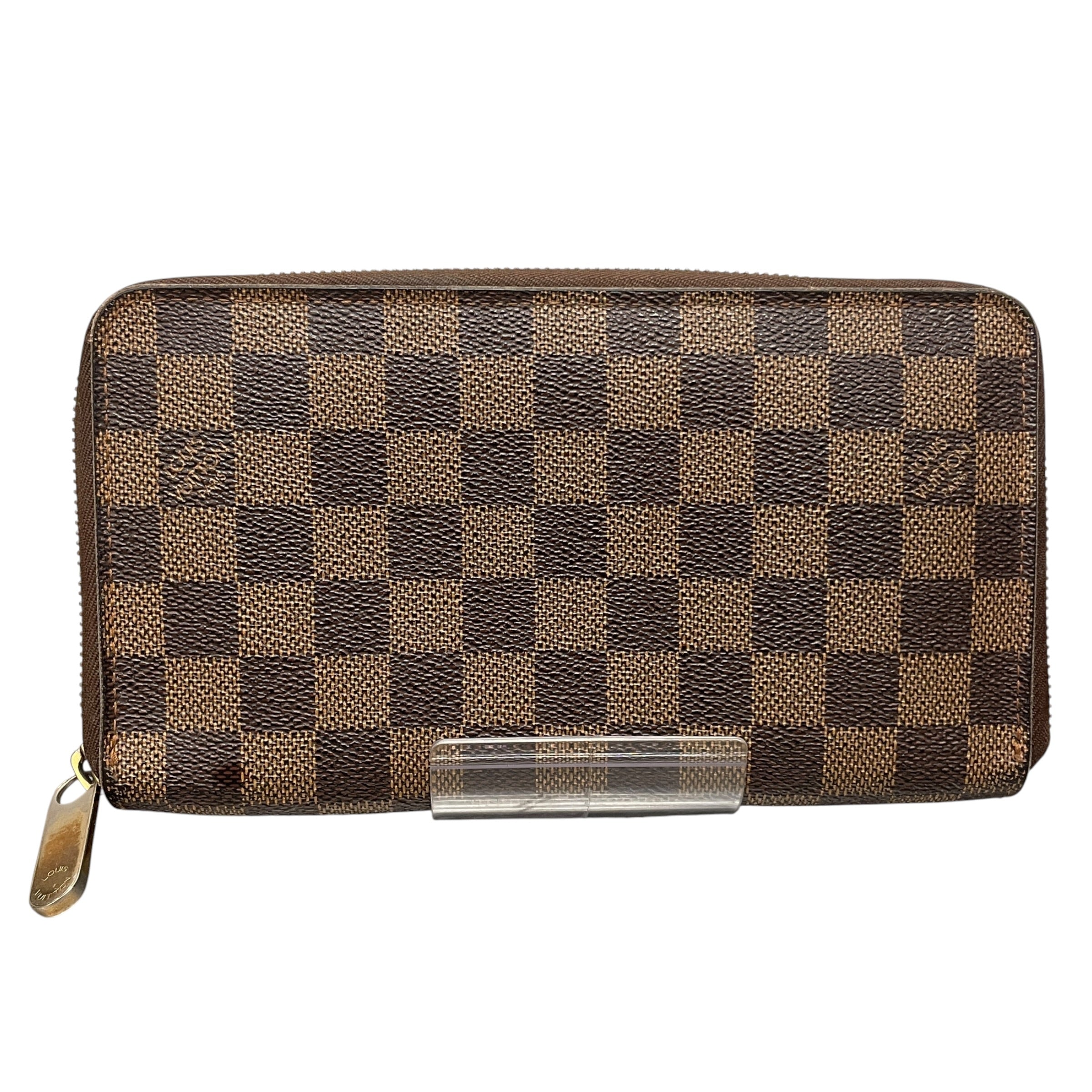 LOUIS VUITTON/Wallet/Monogram/Leather/BRW/Damier Ebene Zippy Wallet view 1