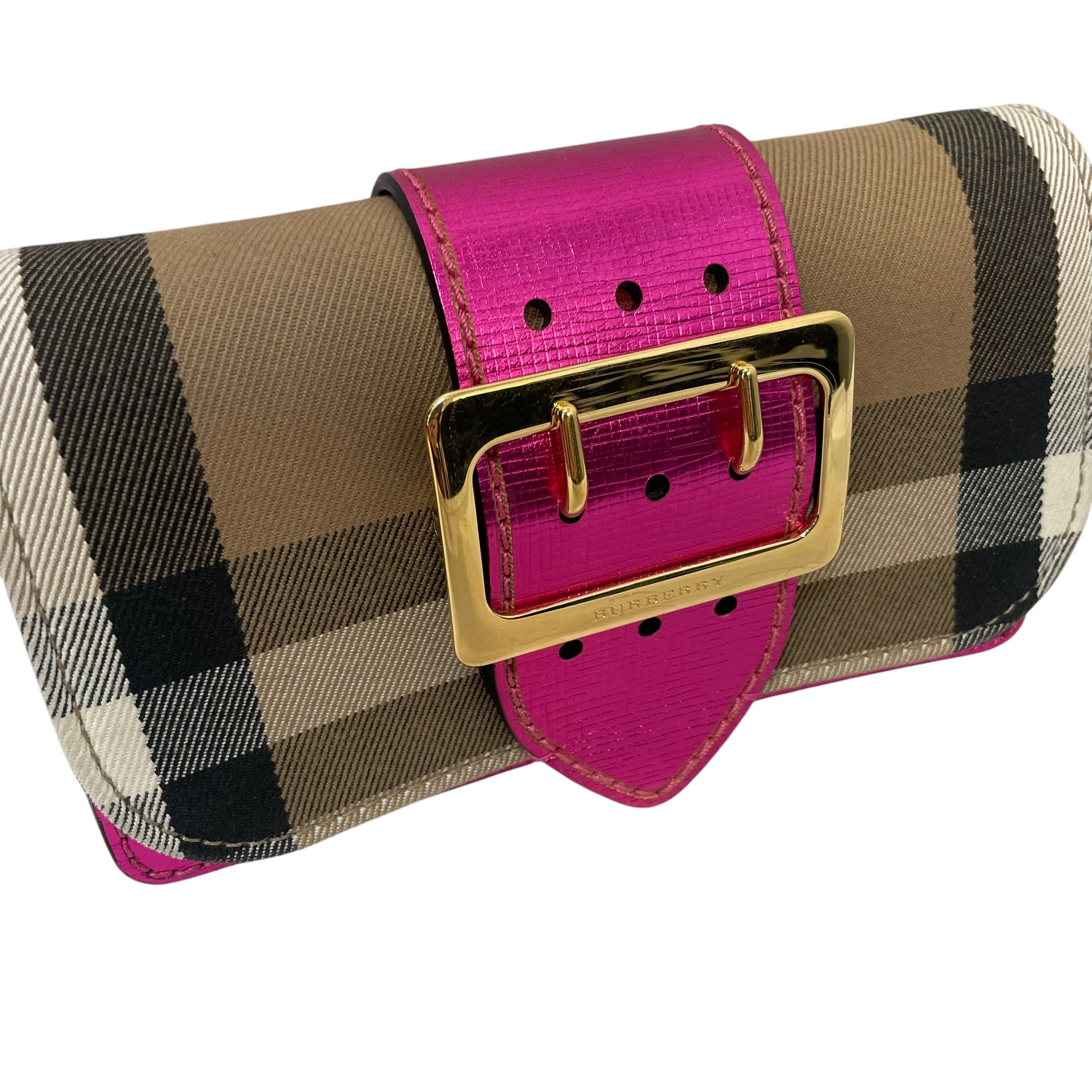 BURBERRY LONDON/Cross Body Bag/Plaid/Leather/MLT/Burberry Buckle House Check view 6