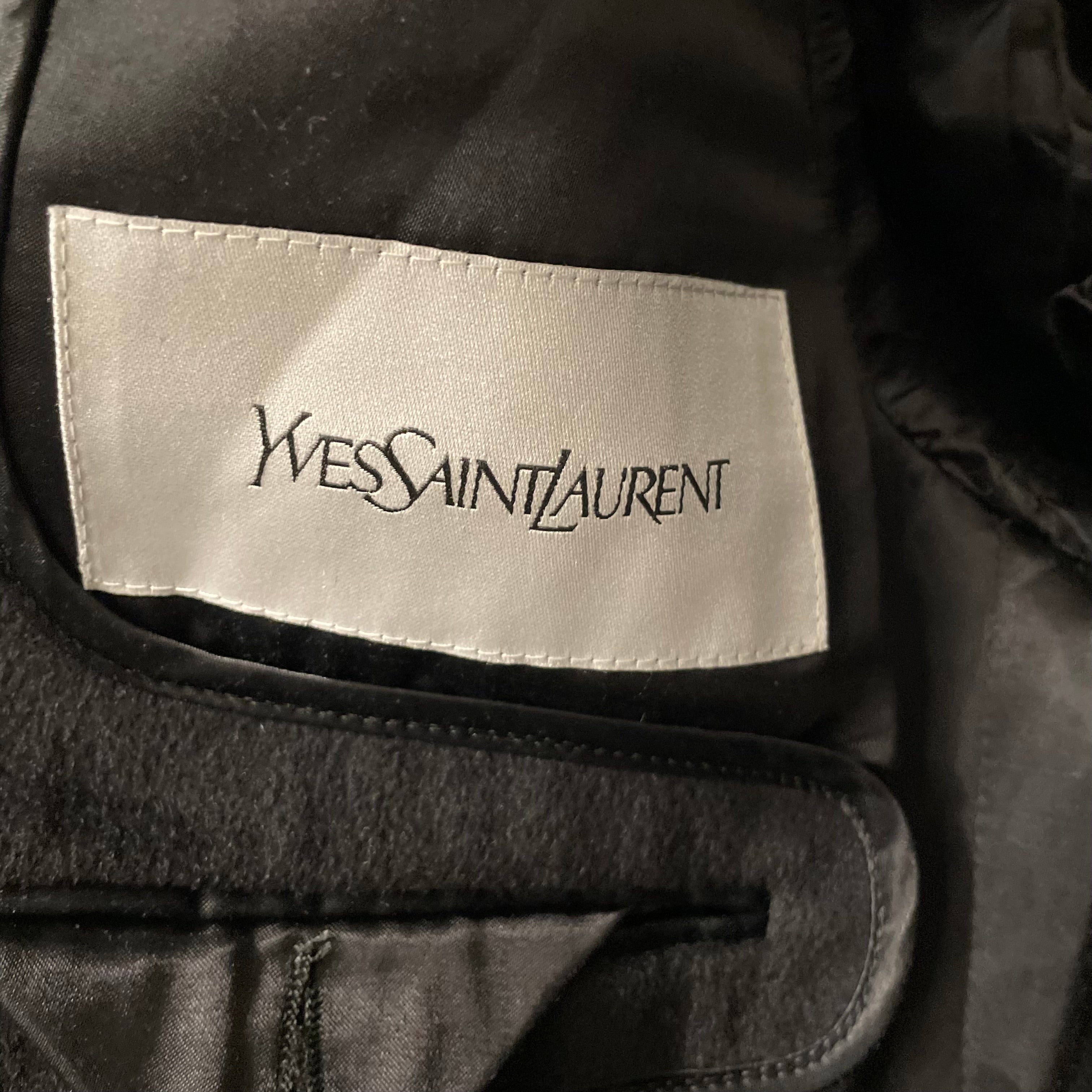 YVES SAINT LAURENT/Trench Coat/50/Wool/BLK/CTX 56916Y view 3