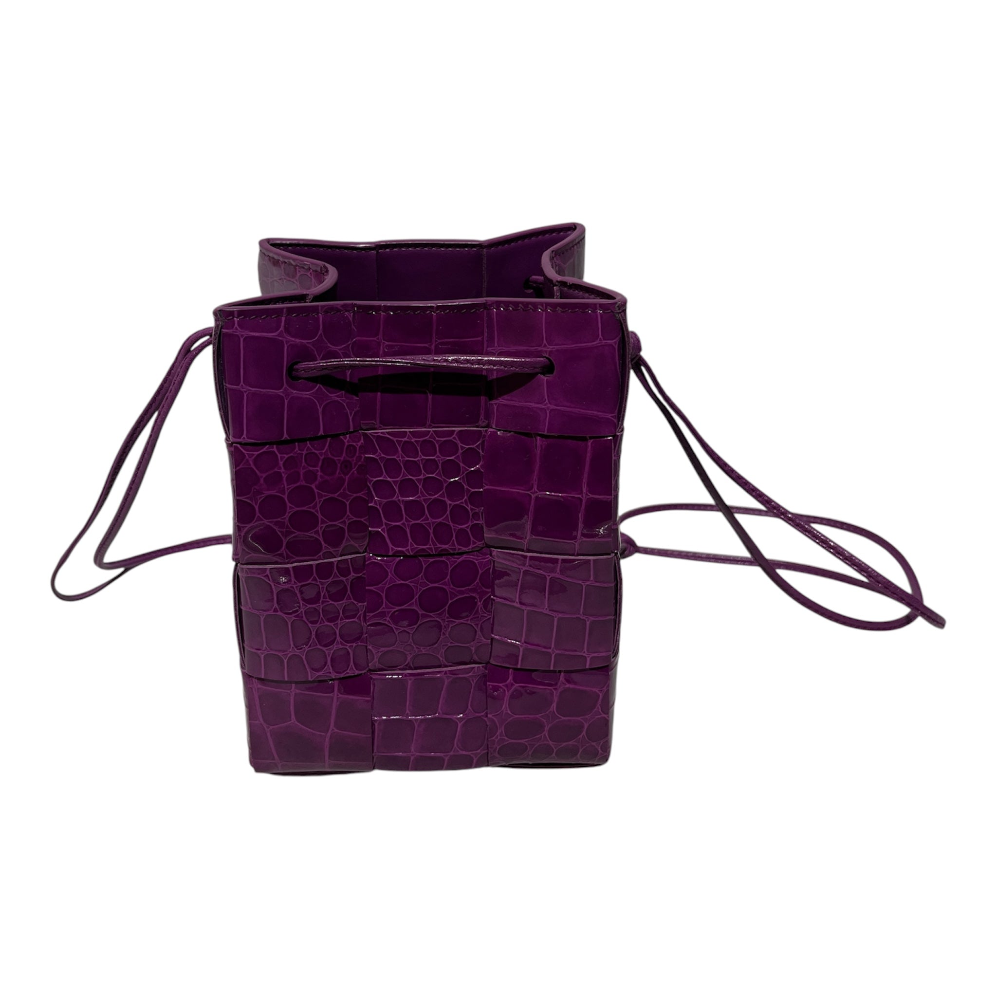 BOTTEGA VENETA/Cross Body Bag/Leather/PPL/croc braided cube bag view 1