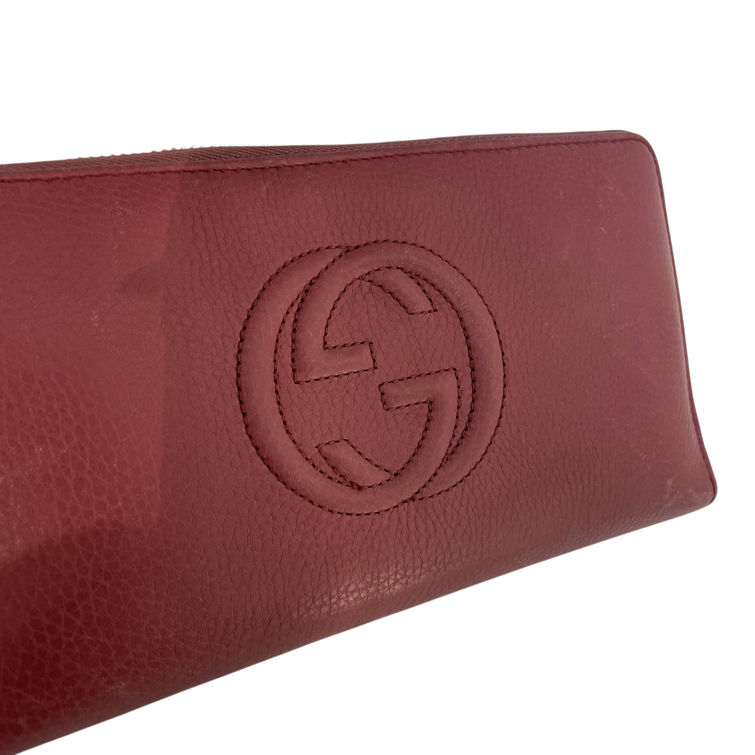 GUCCI/Long Wallet/Leather/PNK/soho zip contintental wallet view 5