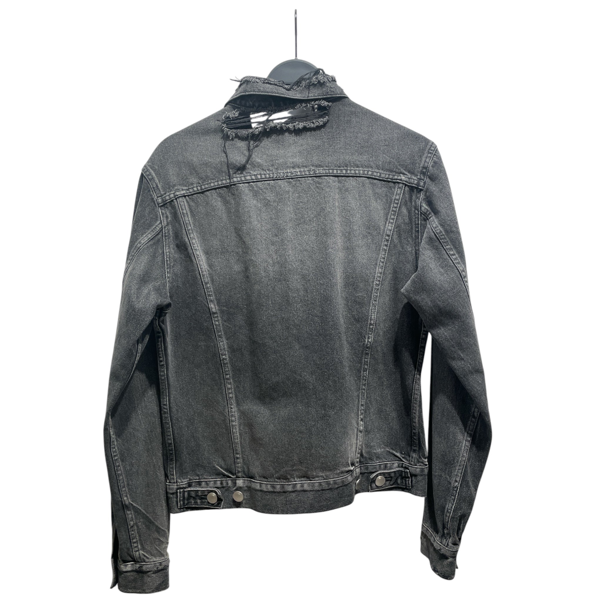 JOHN ELLIOTT/Denim Jkt/2/Denim/BLK/Ripped Collar Neck Jacket view 2