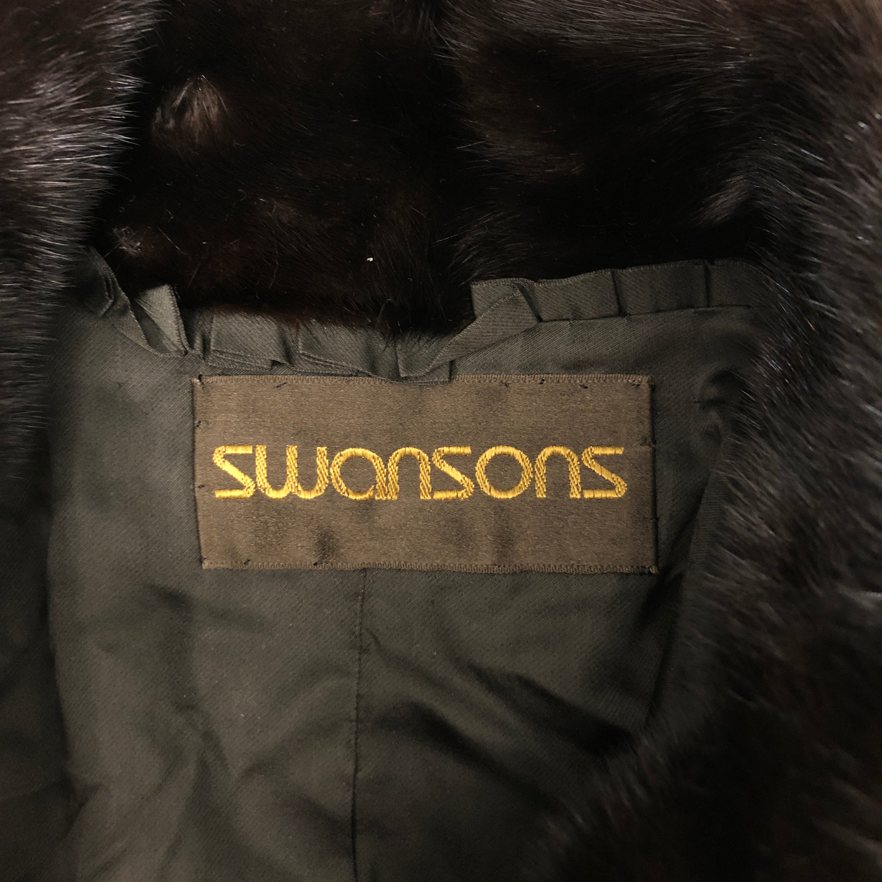 Vintage/Coat/Fur/BRW/SWANSONS long dark brown view 4