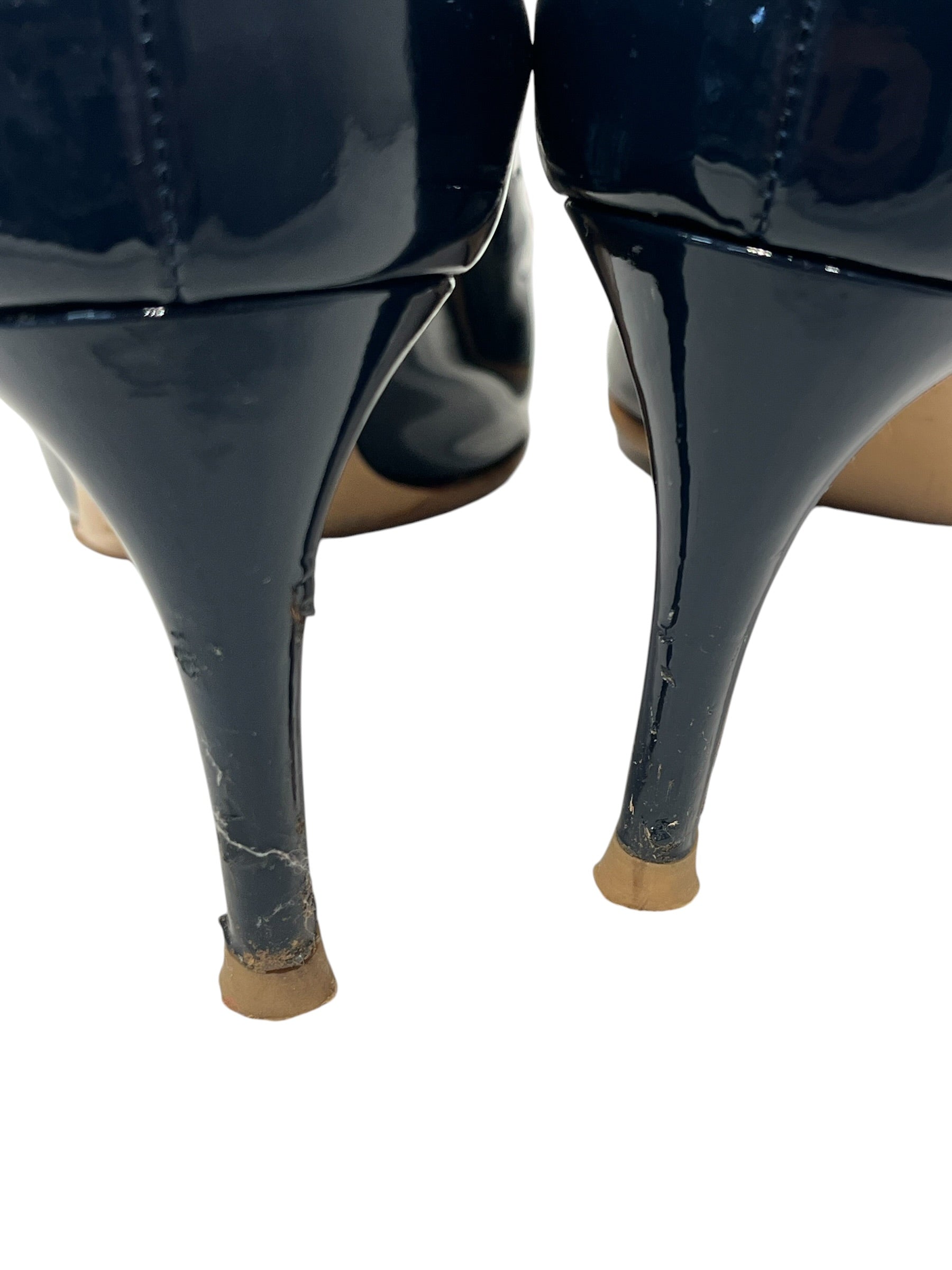 Salvatore Ferragamo/Heels/US 6.5/Leather/NVY/Patent leather bow view 4