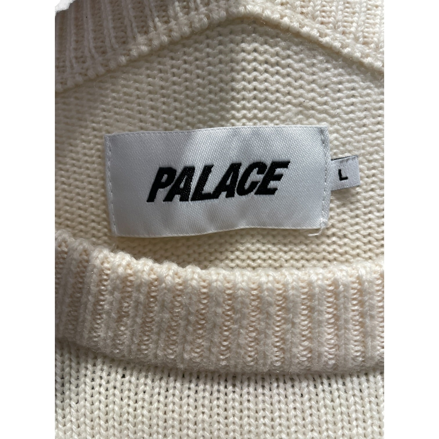 PALACE/Sweater/L/Cotton/CRM/Bulldog Knit Off White Sweater view 3