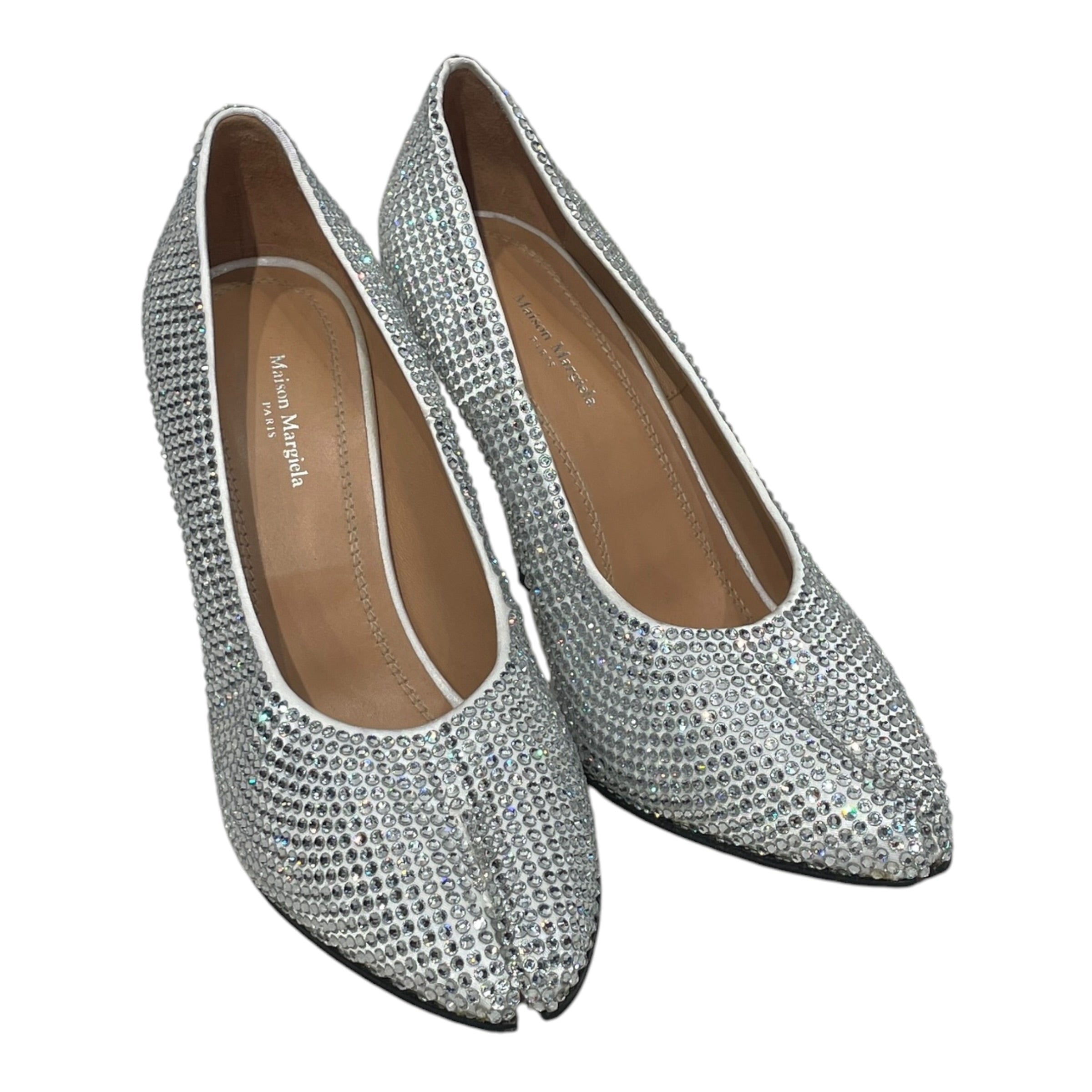 Maison Margiela/Heels/EU 38/Glitter/SLV/V-Tip/RHINESTONE TABI PUMPS view 1
