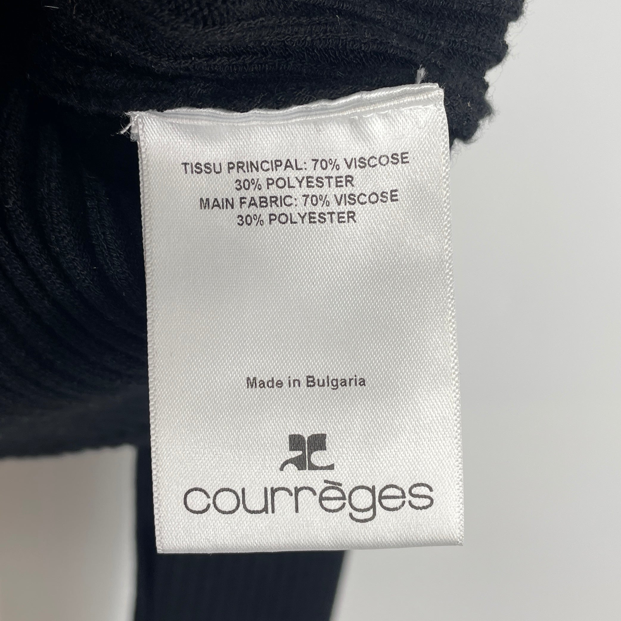 Courreges/Sweater/M/Polyester/BLK/RIBBED V NECK CROPPED KNIT view 4