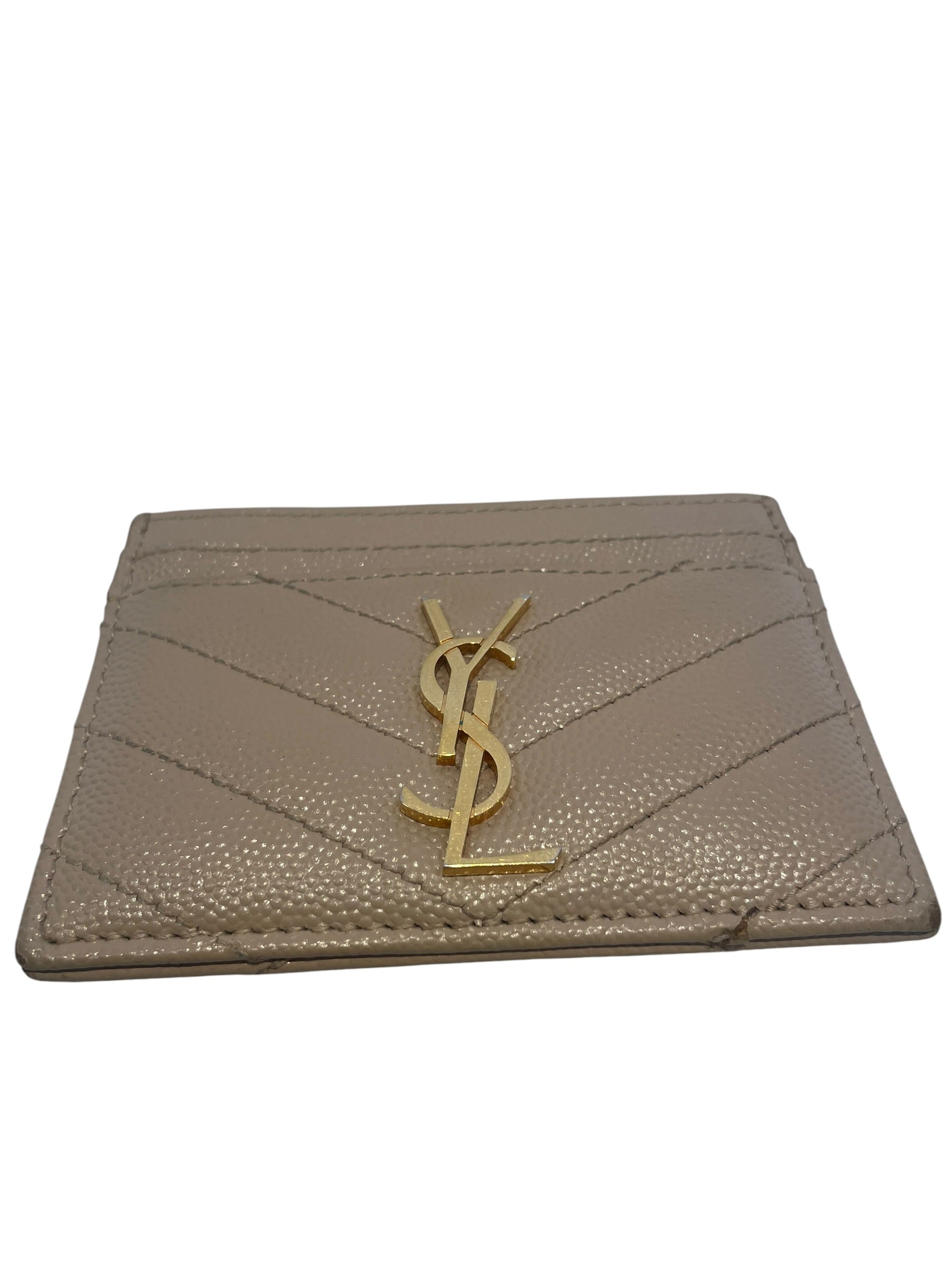 SAINT LAURENT/Wallet/Leather/CRM/L's/GOLD LOGO ON FRONT view 4