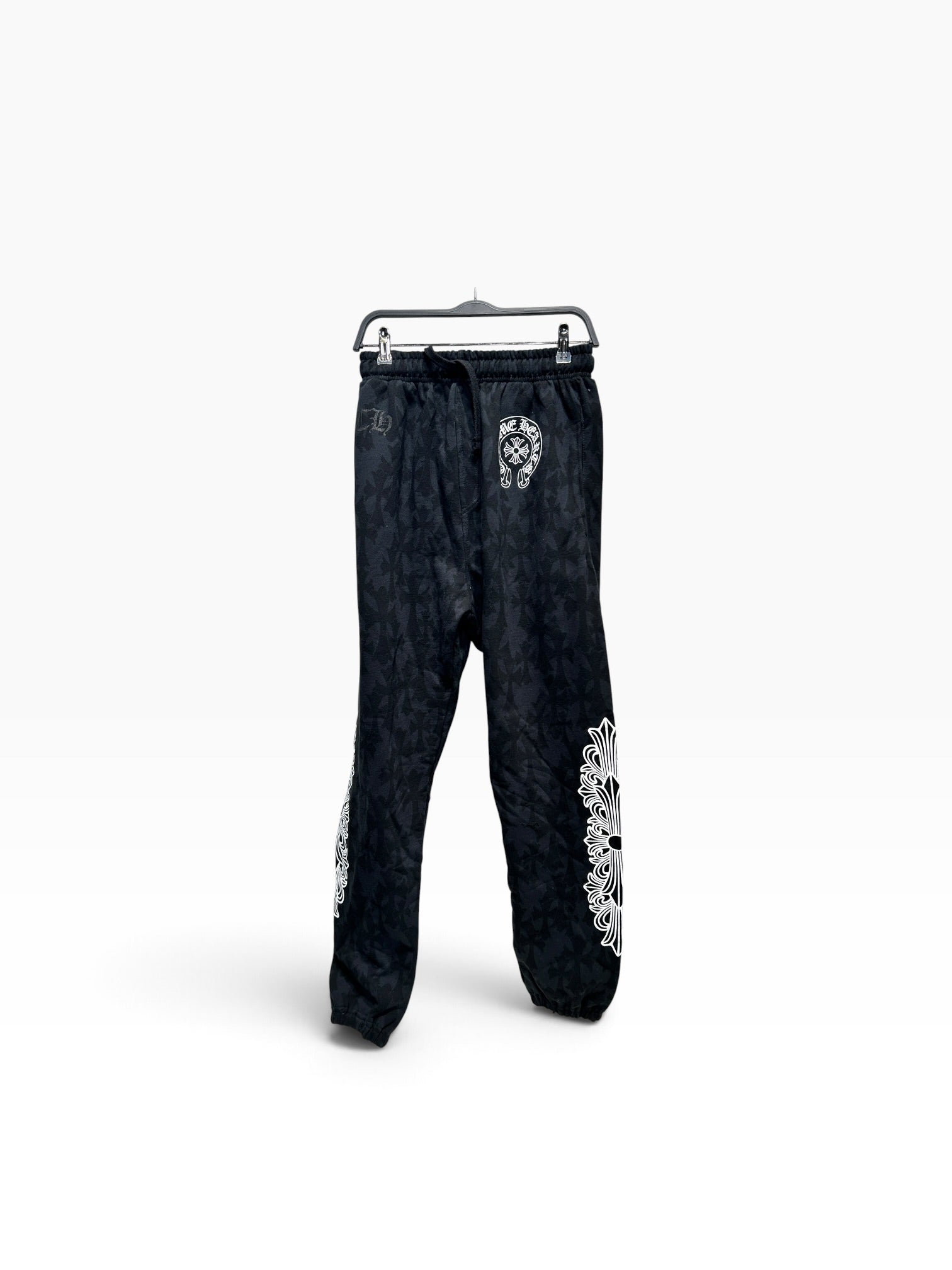 CHROME HEARTS/Pants/M/Cotton/BLK/All Over Print/cemetary cross all over view 1