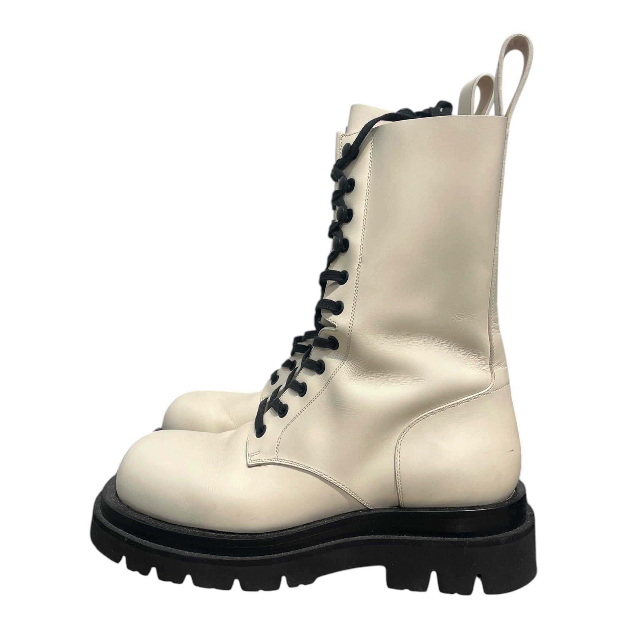 BOTTEGA VENETA/Boots/EU 40/Leather/WHT/lug sole military lace up view 4