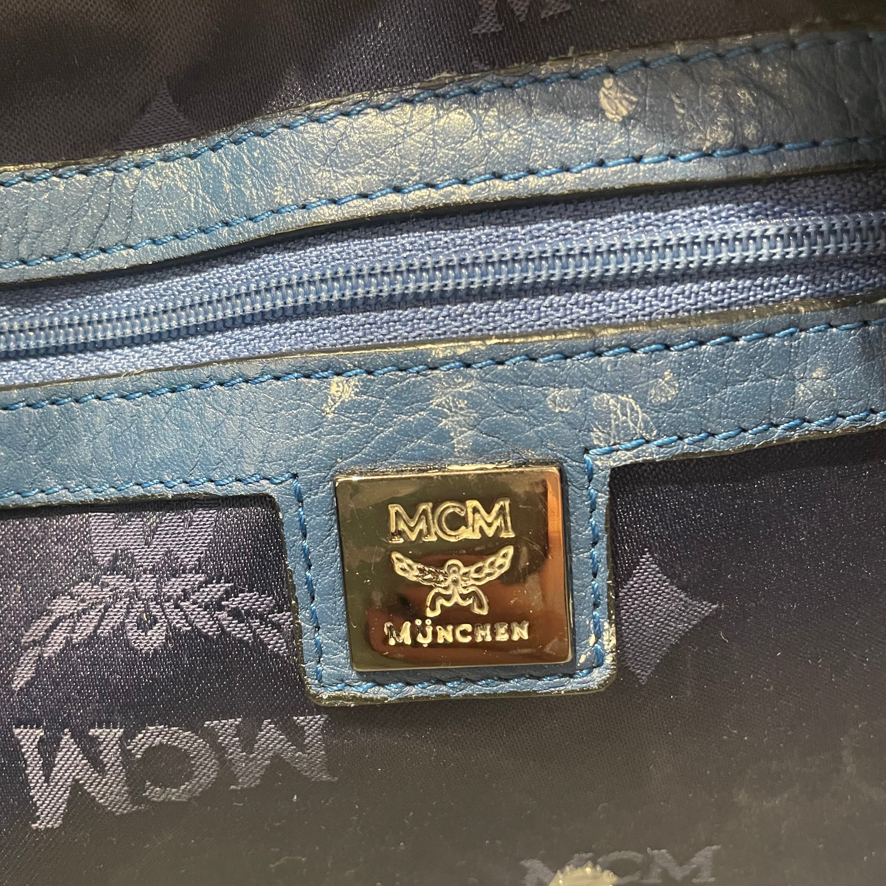 MCM/Backpack/Monogram/Leather/BLU/BLACK ALL OVER LOGO view 3