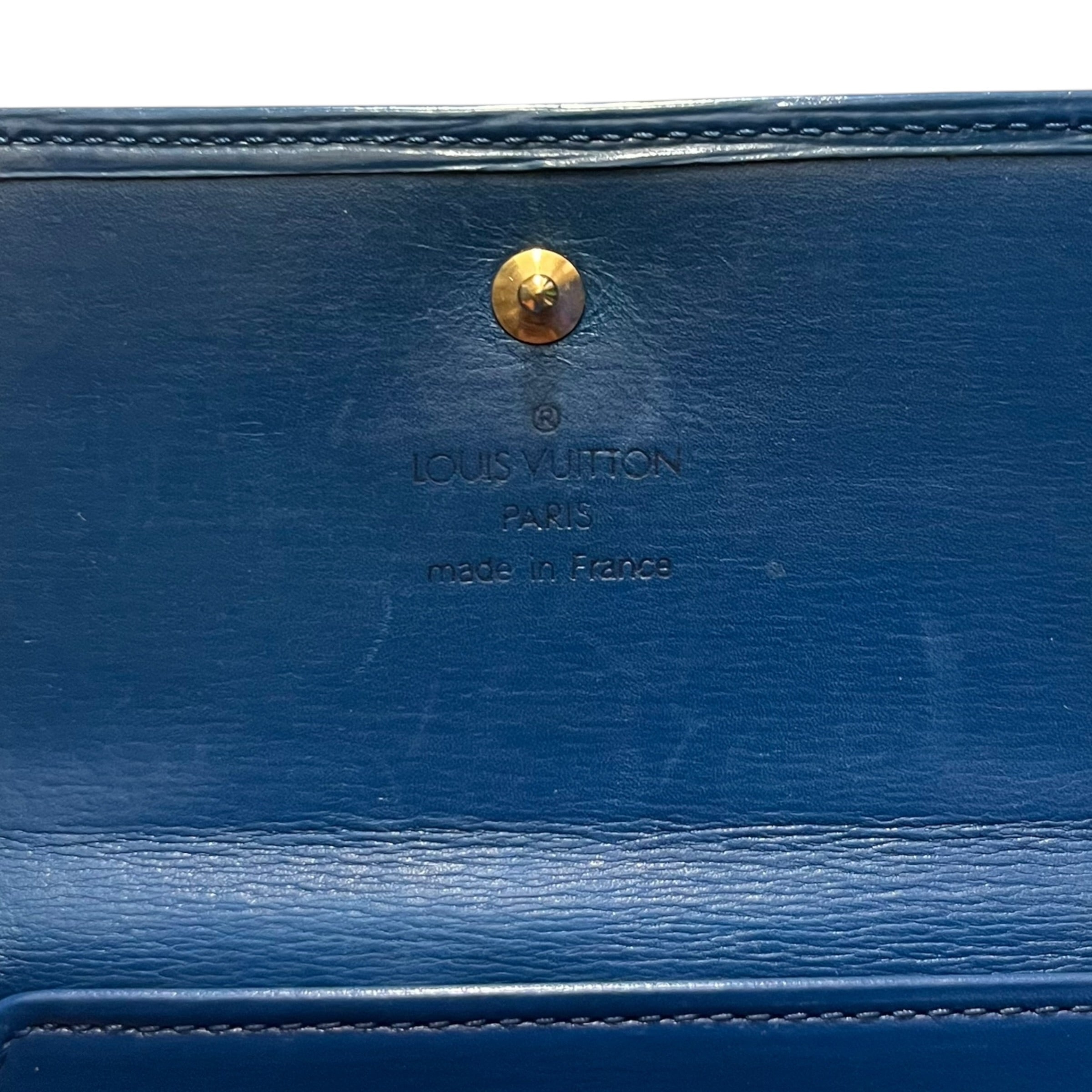 LOUIS VUITTON/Trifold Wallet/Leather/BLU/trifiold epi view 4