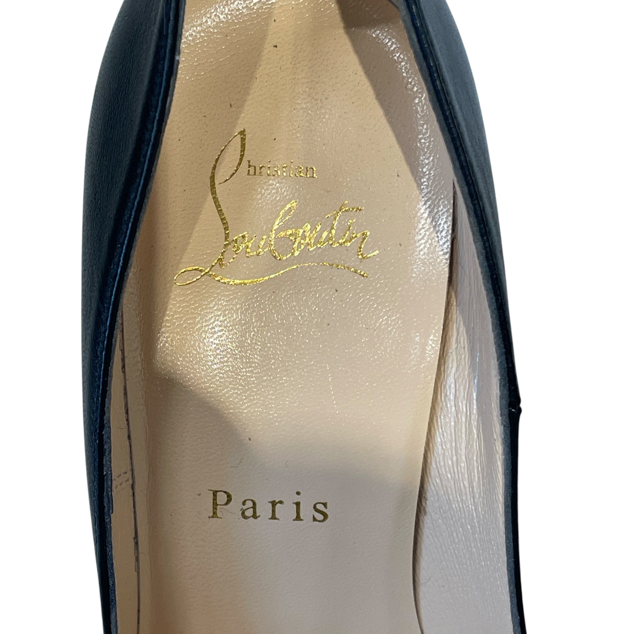 Christian Louboutin/Heels/EU 36.5/Leather/BLK/POINTED TOE RED BOTTOM view 3