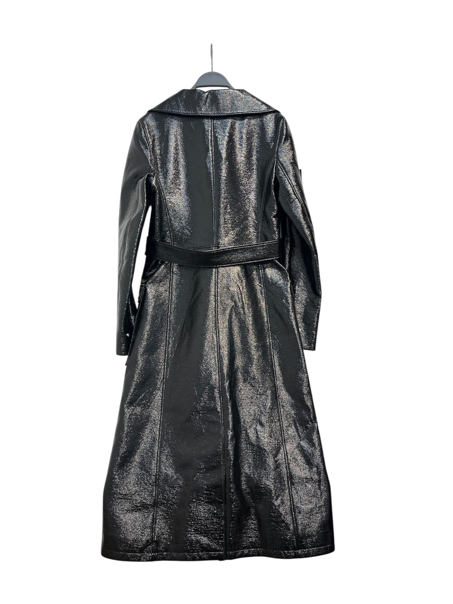 Courreges/Trench Coat/36/Cotton/BLK/VINYL COATED TRENCH view 2