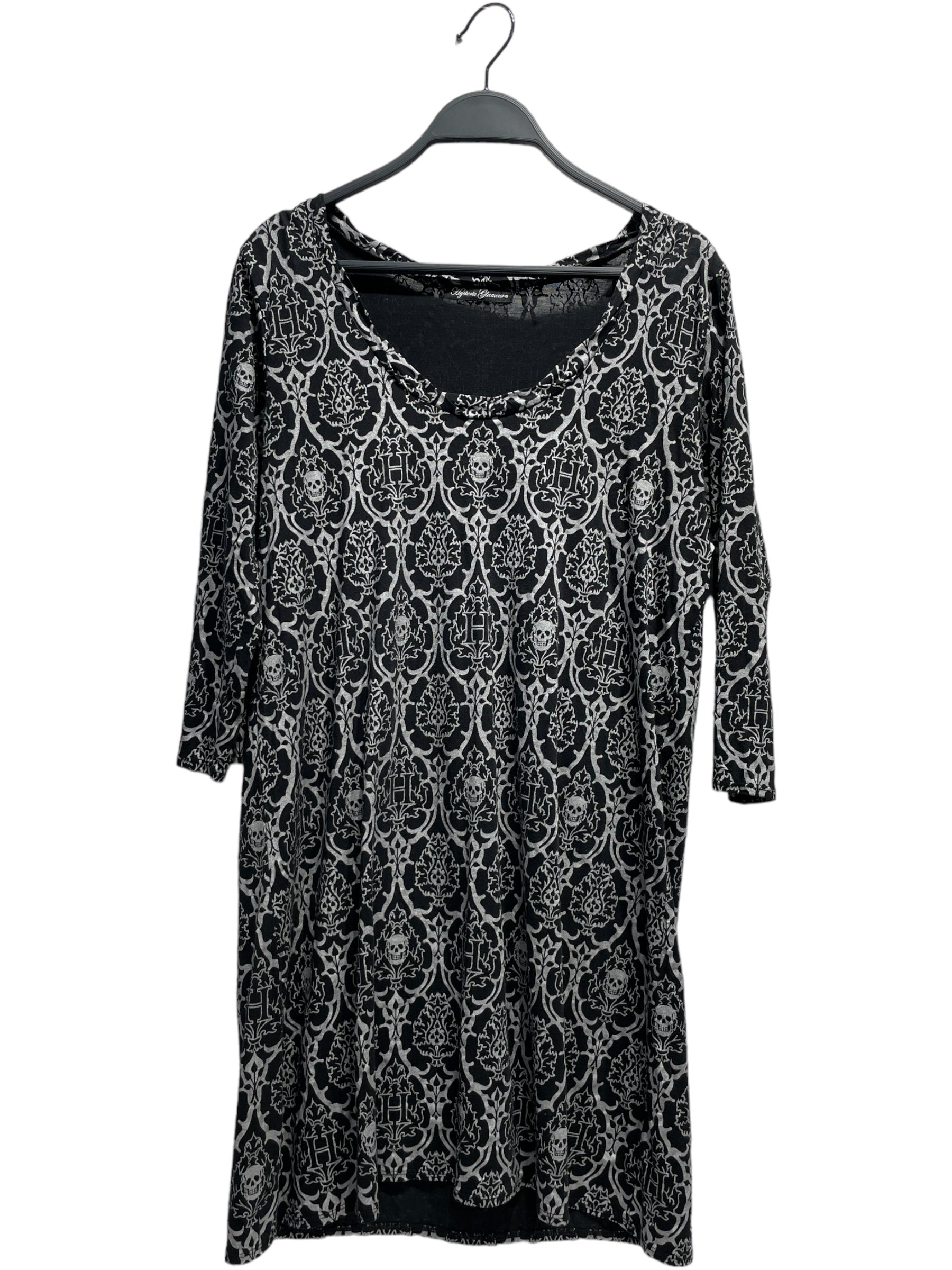 HYSTERIC GLAMOUR/LS T-Shirt/FREE/All Over Print/Cotton/BLK/ view 1