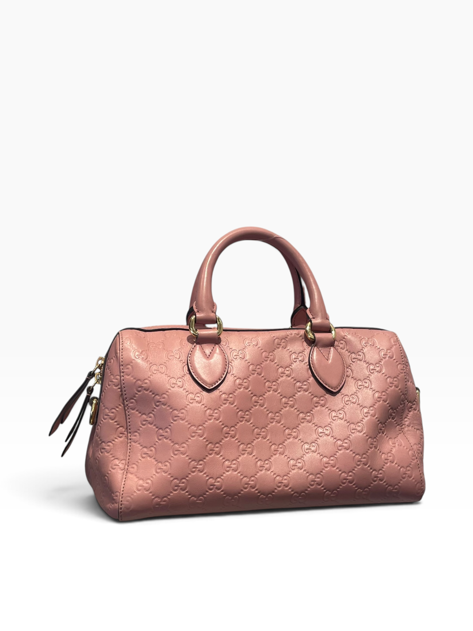 GUCCI/Boston Bag/Leather/PNK/guccissima gg logos view 2